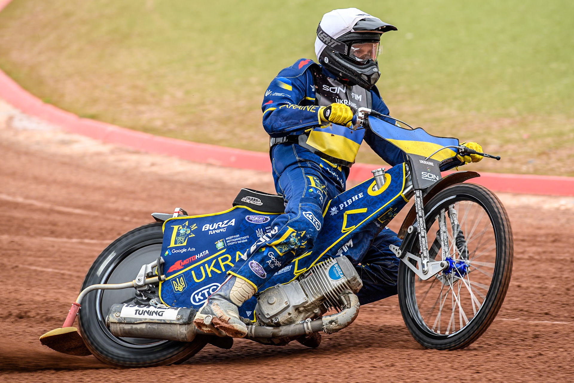 Marko Levishyn of Ukraine practices during the Monster Energy FIM Speedway of Nations Semi-Final 1 at the National Speedway Stadium, Manchester on Tuesday 9th July 2024. (Photo: Ian Charles | MI News)