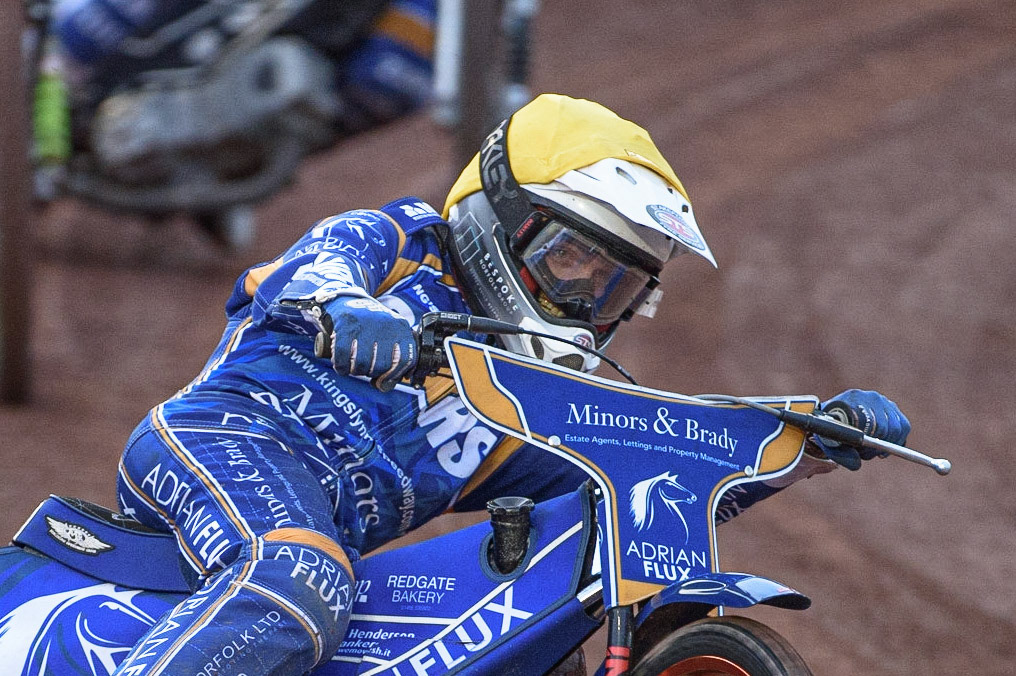 MANCHESTER, UK. AUGUST 23RD    Lewis Kerr   in action  during the SGB Premiership match between Belle Vue Aces and King's Lynn Stars at the National Speedway Stadium, Manchester on Monday 23rd August 2021. (Credit: Ian Charles | MI News)
