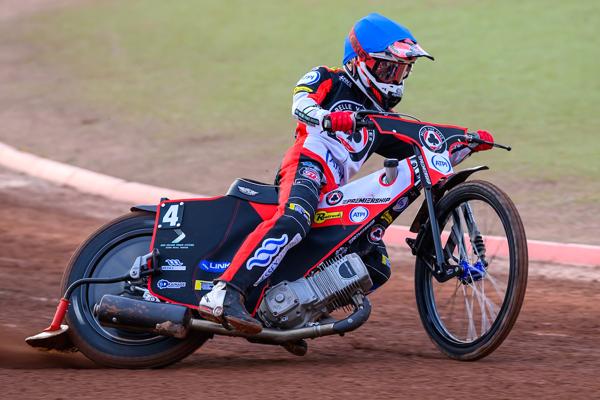 Zach Cook of Belle Vue Aces  in action during the Rowe Motor Oil Premiership match between Belle Vue Aces and Ipswich Witches at the National Speedway Stadium, Manchester on Monday 20th April 2026. (Photo: Ian Charles | MI News)