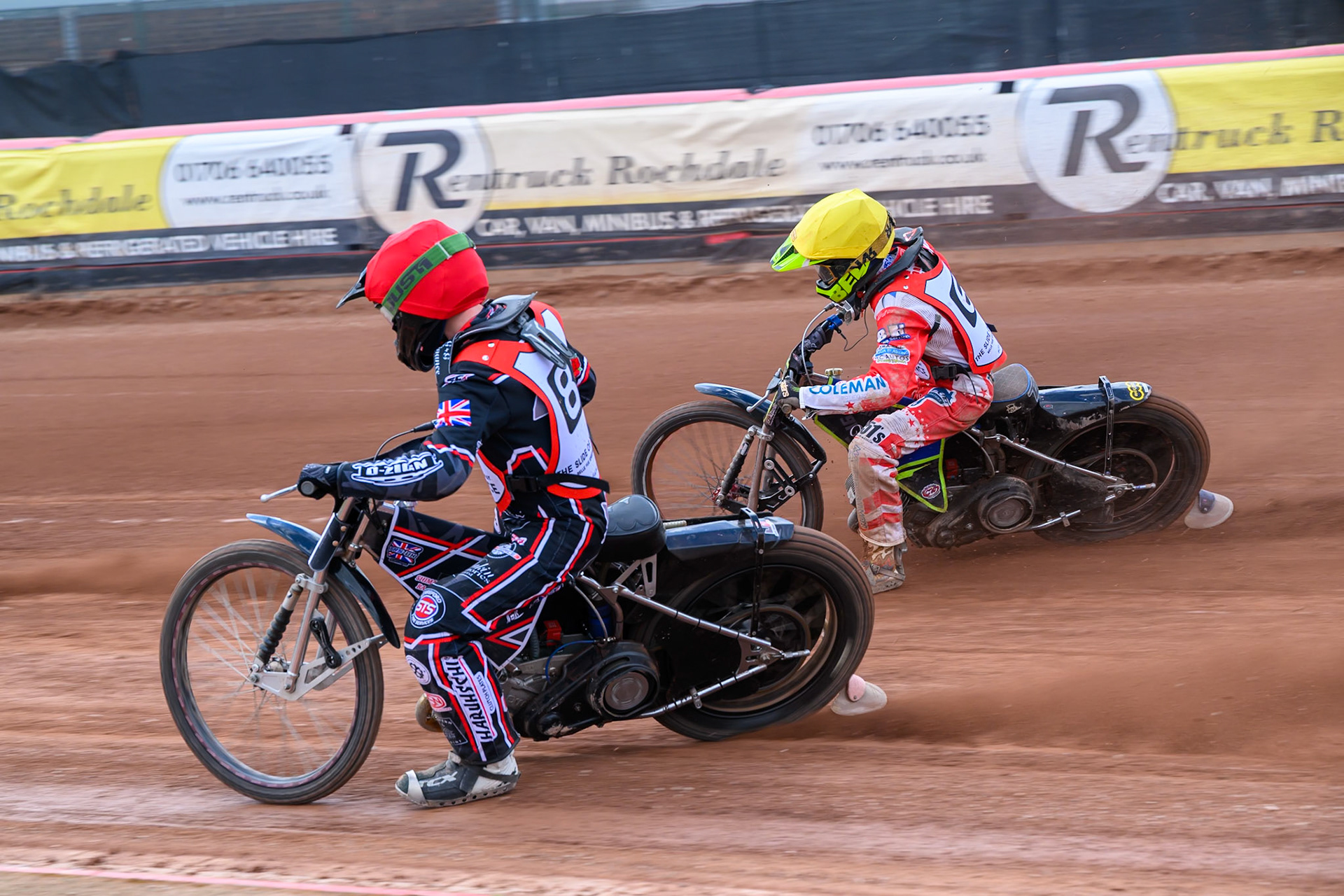 JR ASHWORTH &amp; SONS COLTS ACADEMY INDIVIDUALJack Shimelt in Red rides inside Ollie Binns in Yellow during the JR Ashworth &amp; Sons Colts Individual at the National Speedway Stadium, Manchester on Sunday 10th May 2026. (Photo: Ian Charles | MI News)