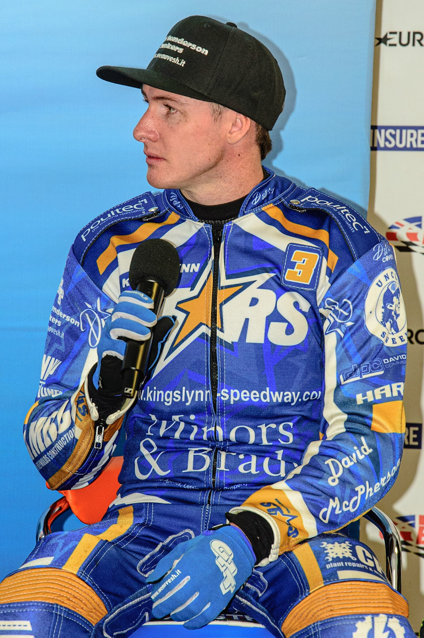 MANCHESTER, UK. APRIL 12TH: Josh Pickering at the Discovery Networks Eurosport Speedway Season Launch at the National Speedway Stadium, Manchester on Tuesday 12th April 2022 (Credit: Ian Charles | MI News)