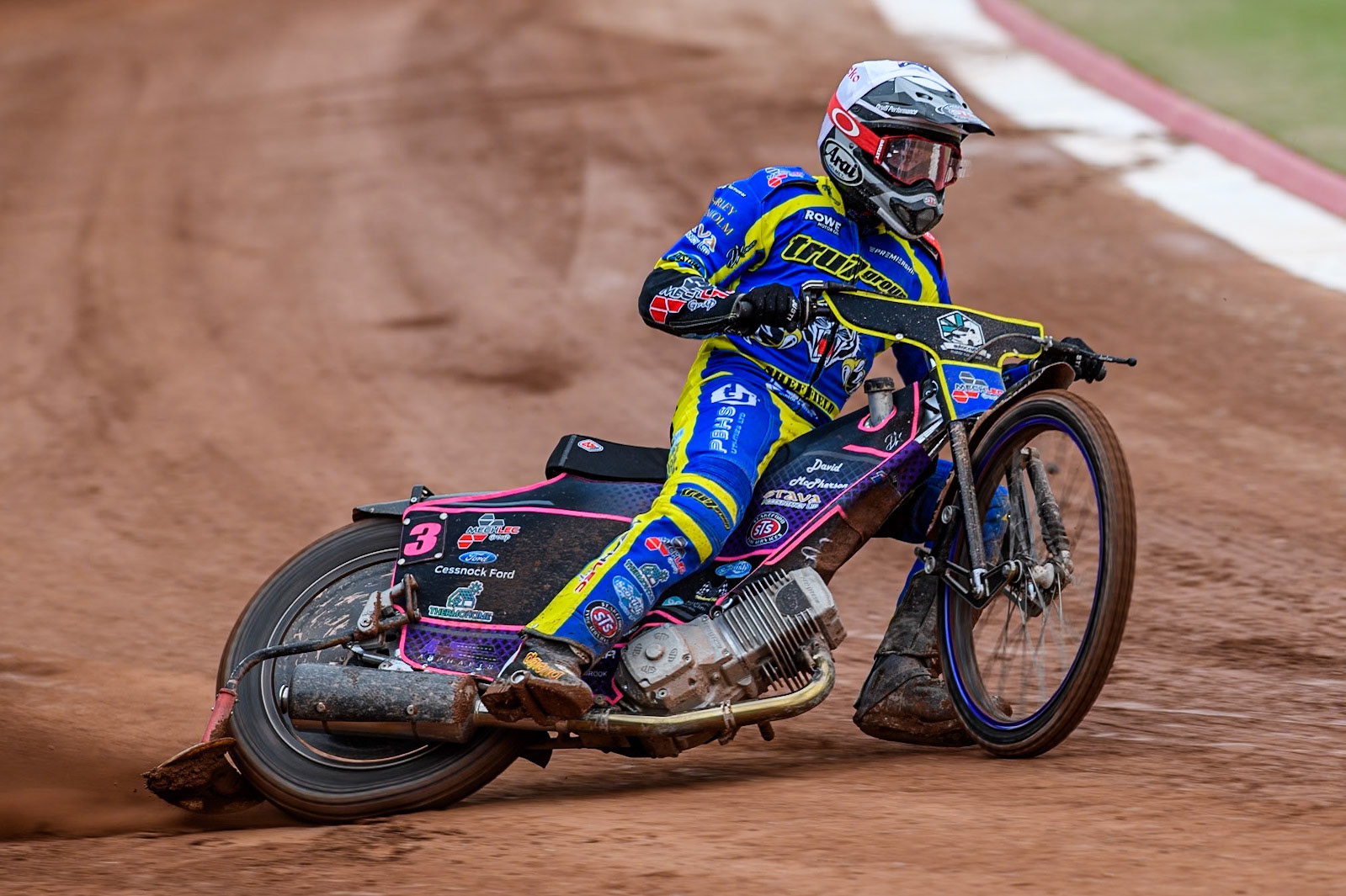 Josh Pickering of Sheffield Tigers in action during the Rowe Motor Oil Premiership match between Belle Vue Aces and Sheffield Tigers at the National Speedway Stadium, Manchester on Monday 5th May 2025. (Photo: Ian Charles | MI News)