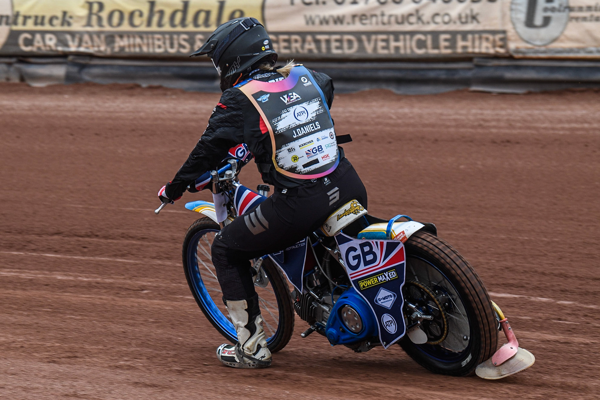 Jane Daniels, World Enduro Champion on track during the FIM Women's  Speedway Academy at the National Speedway Stadium, Manchester on Friday 4th August 2023. (Photo: Ian Charles | MI News)