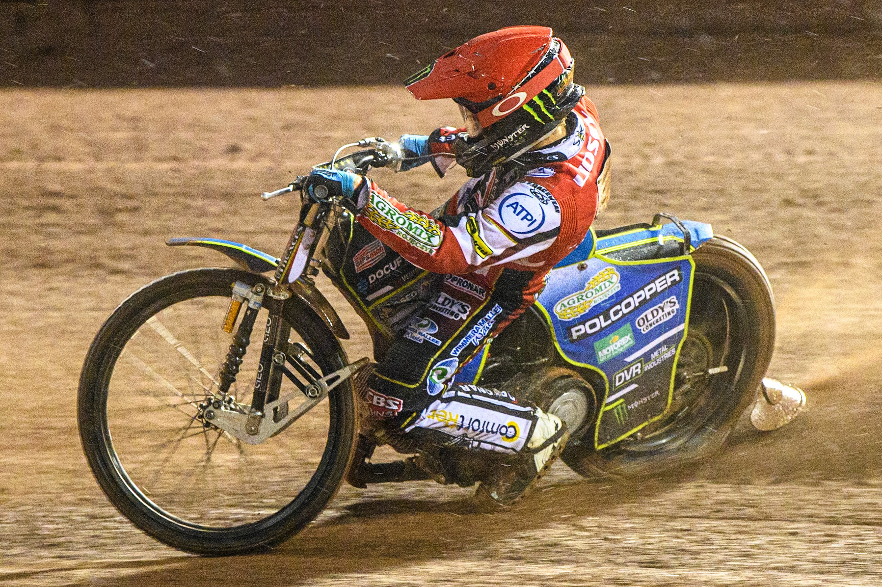 Jaimon Lidsey in action for Belle Vue ATPI Aces during the Sports Insure Premiership match between Belle Vue Aces and King's Lynn Stars at the National Speedway Stadium, Manchester on Monday 21st August 2023. (Photo: Ian Charles | MI News)