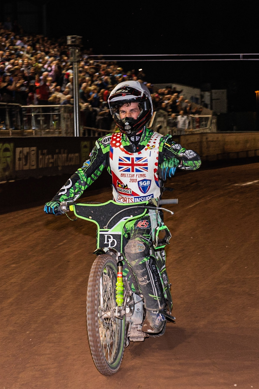 Photo: Ian Charles

Charles Wright After his win

Sports Insure British Final,  Belle Vue National Speedway Stadium, Manchester Monday 29  July  2019