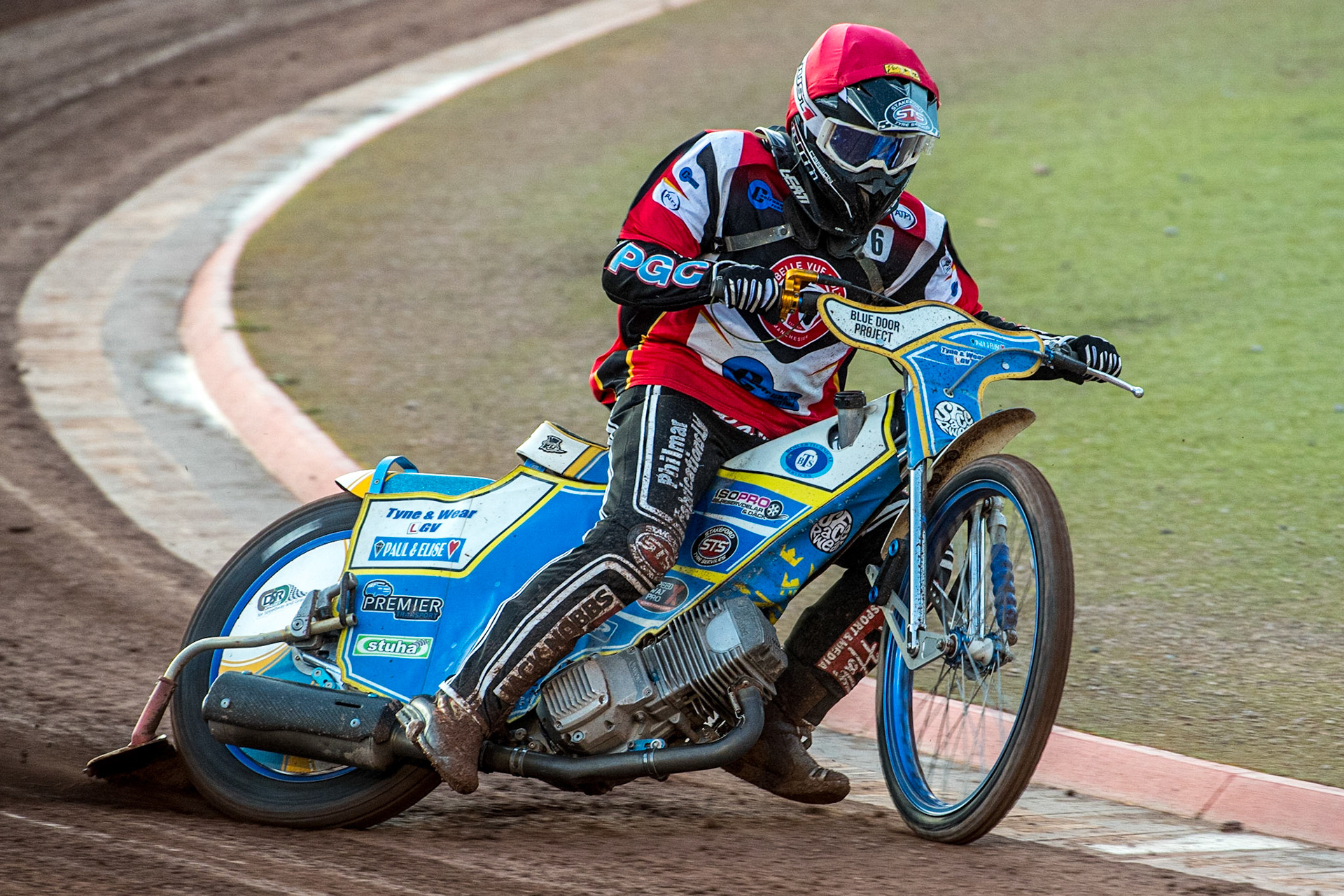 Jack Shimelt in action for Belle Vue Cool Running Colts during the National Development League match between Belle Vue Colts and Workington Comets at the National Speedway Stadium, Manchester on Friday 25th August 2023. (Photo: Ian Charles | MI News)