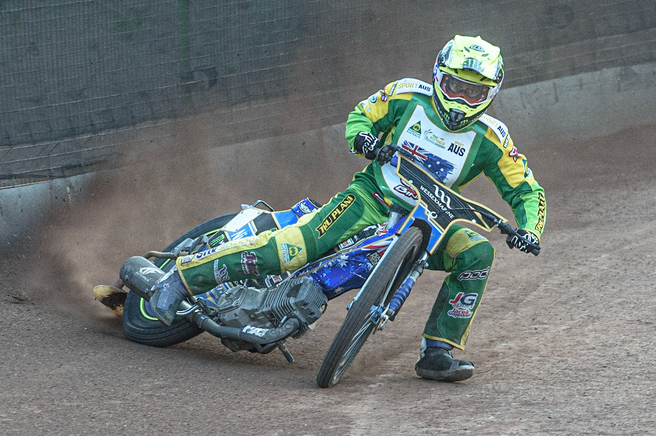 GLASGOW, UK. JUNE 19TH.  Chris Holder (Australia) in action  during the FIM Speedway Grand Prix Qualifying Round at the Peugeot Ashfield Stadium, Glasgow on Saturday 19th June 2021. (Credit: Ian Charles | MI News)