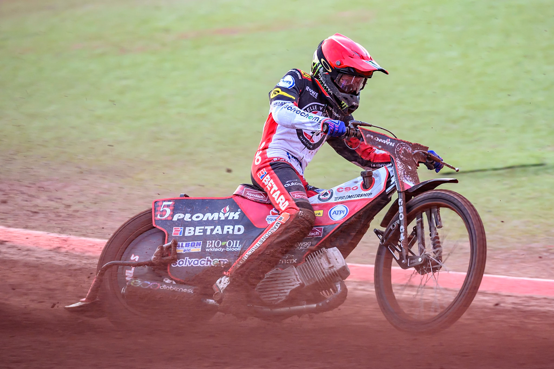 Dan Bewley of Belle Vue Aces  in action during the Rowe Motor Oil Premiership match between Belle Vue Aces and Ipswich Witches at the National Speedway Stadium, Manchester on Monday 20th April 2026. (Photo: Ian Charles | MI News)