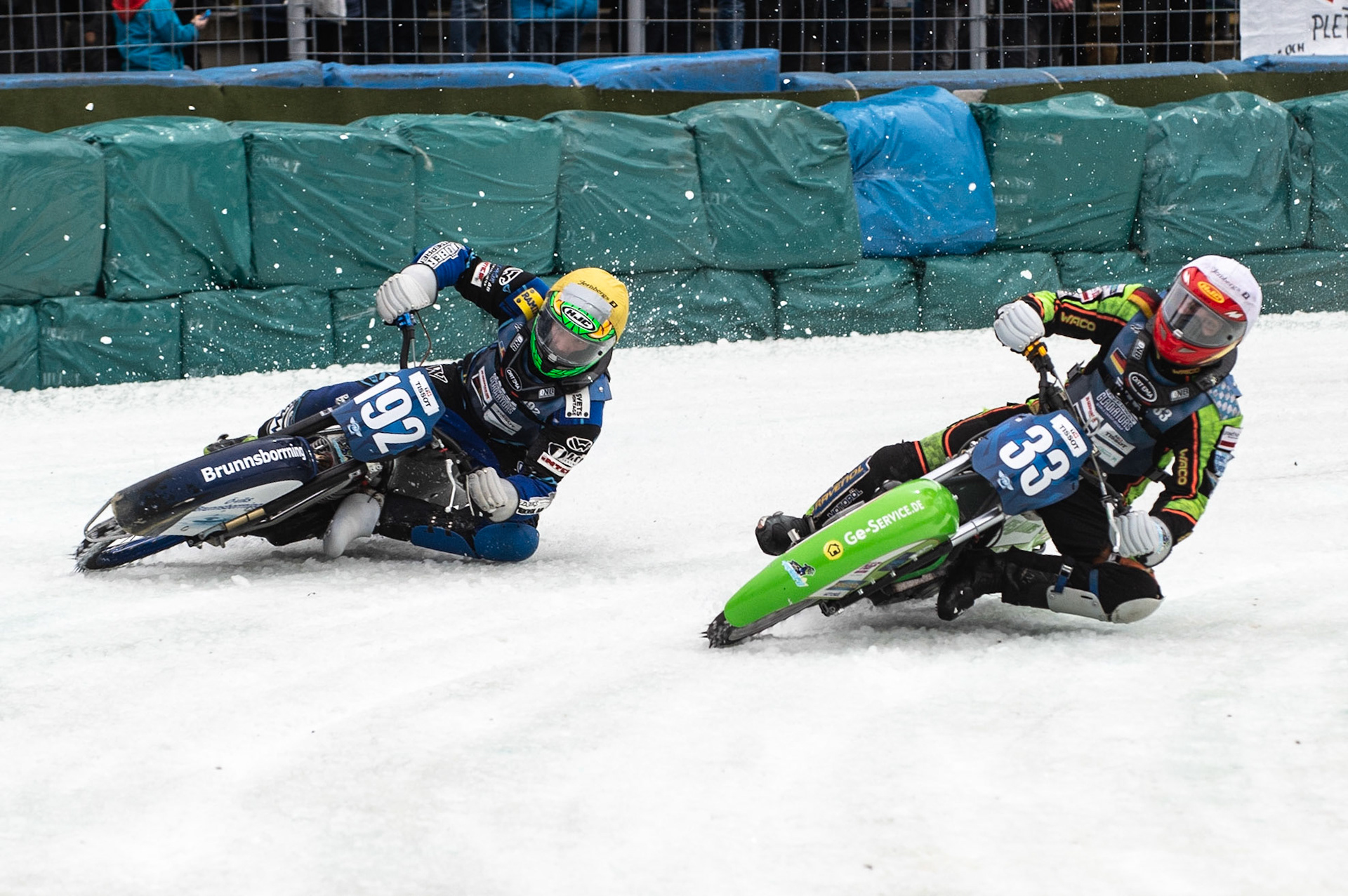 Photo: Ian Charles

Johann Weber (33) inside Niclas Svensson (192)

FIM Ice Speedway Gladiators World Championship, Final 3.2, Horst-Dohm Eisstadion, Berlin, Germany Sunday  3  March  2019