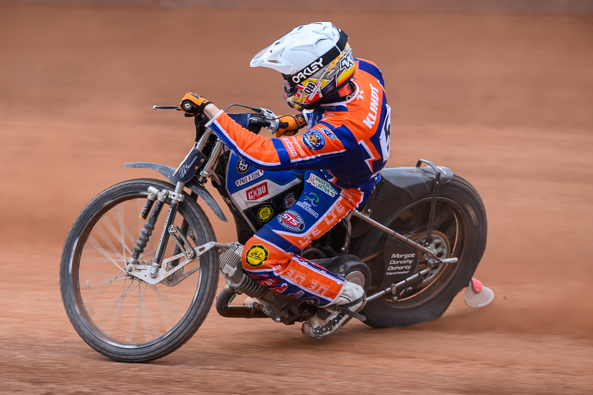 Jaimon Lidsey of Northampton Foxes in action during the Rowe Motor Oil Premiership match between Belle Vue Aces and Northampton Foxes at the National Speedway Stadium, Manchester on Monday 4th May 2026. (Photo: Ian Charles | MI News)