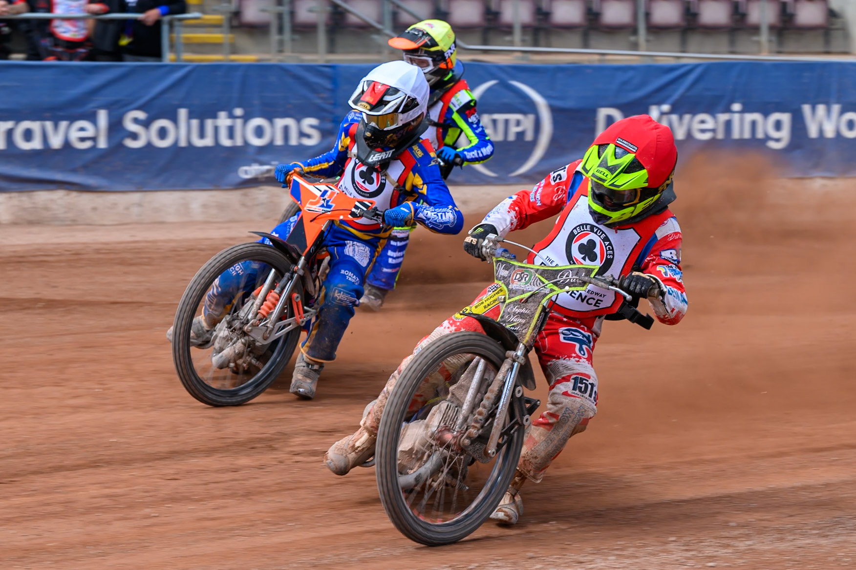 JR ASHWORTH &amp; SONS COLTS ACADEMY INDIVIDUALOllie Binns in Red leading Jordy Loftus  in White Ryan Ingram  in Yellow  during the JR Ashworth &amp; Sons Colts Individual at the National Speedway Stadium, Manchester on Sunday 10th May 2026. (Photo: Ian Charles | MI News)