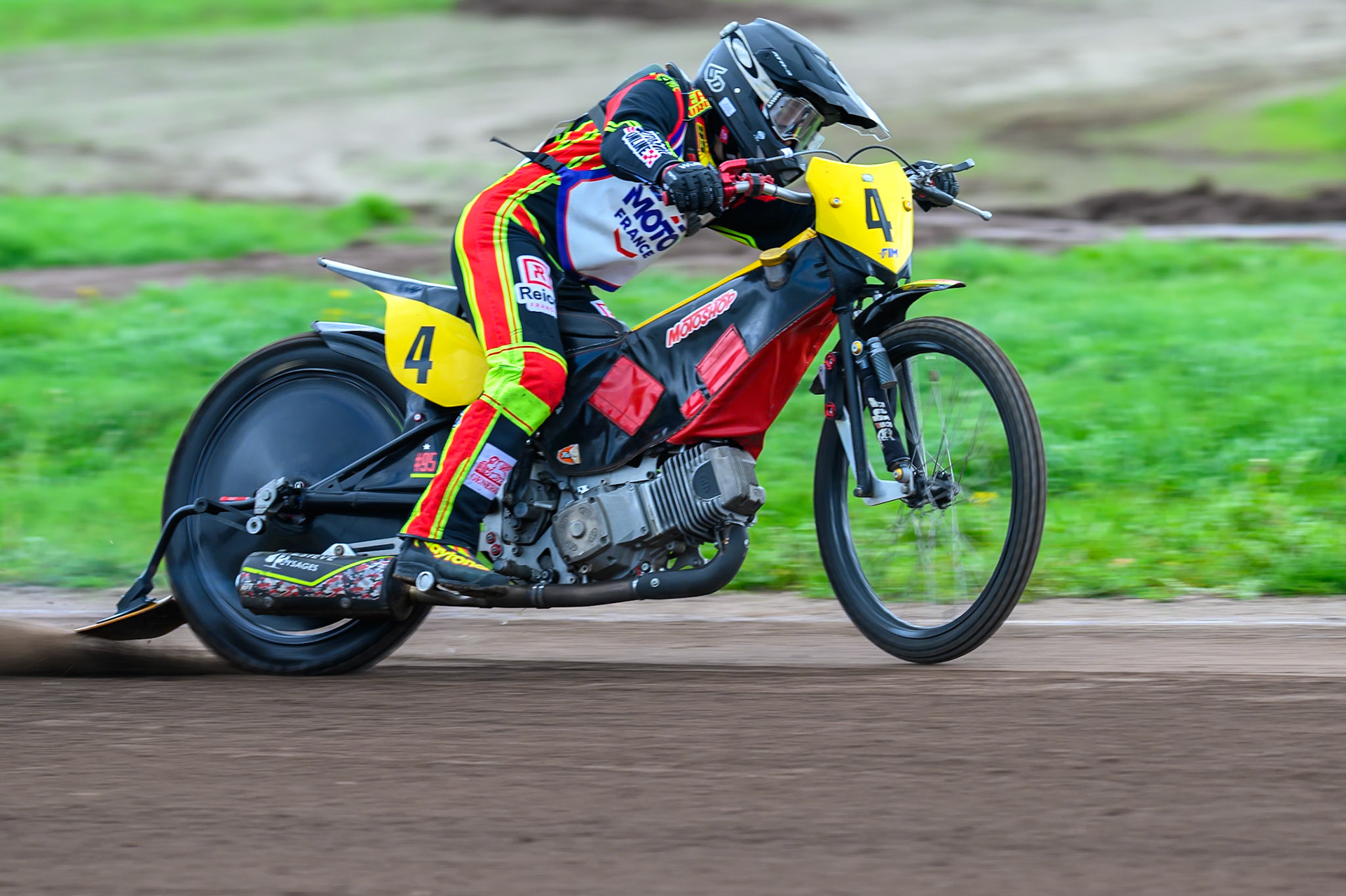 Mathias Tresarrieu (4) of France during practice for  the FIM Long Track of Nations 2026 at the Speed Centre Roden in the Netherlands on Sunday 20th September 2026. (Photo: Ian Charles | MI News)