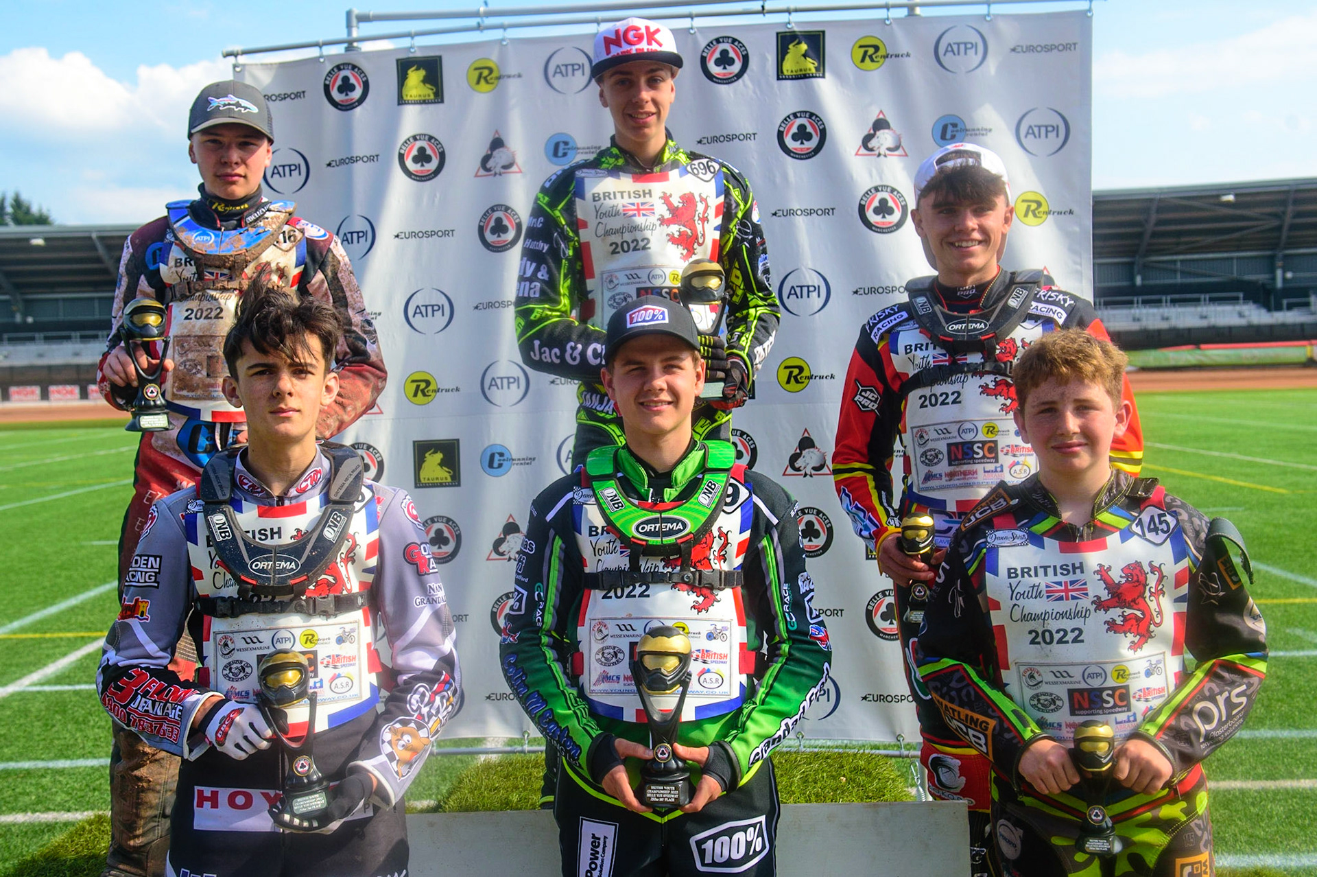 MANCHESTER, UK. JUN 3RD  All the winners during the British Youth Speedway Championship (Round 4)  at the National Speedway Stadium, Manchester on Friday 3rd June 2022. (Credit: Ian Charles | MI News)