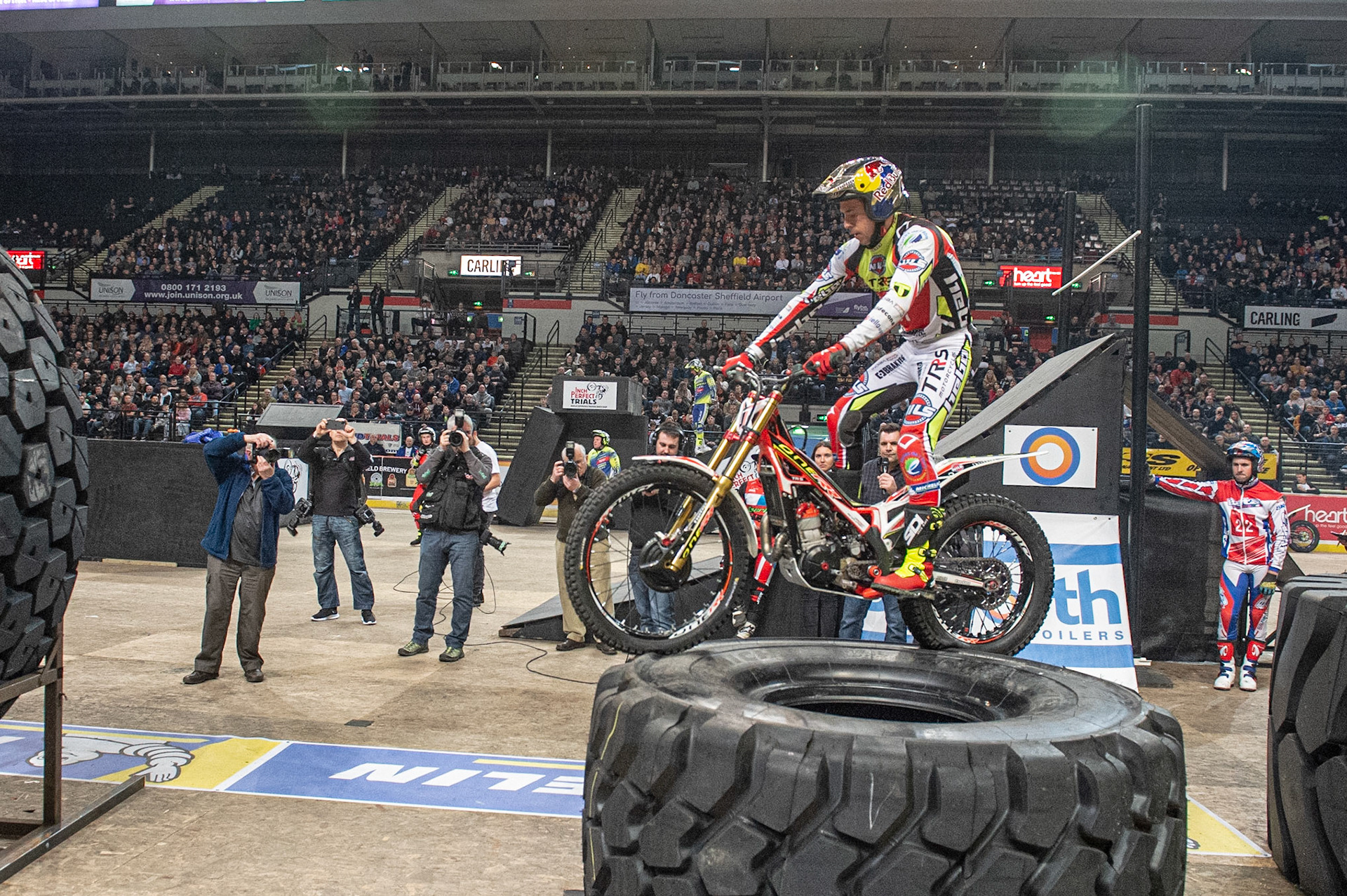 SHEFFIELD, ENGLAND  - DECEMBER 28TH  Adam Raga, Spain (TRRS) on the Tyres of Section 5  during the 25th Anniversary Sheffield Indoor Trial at the FlyDSA Arena, Sheffield on Saturday 28th December 2019. (Credit: Ian Charles | MI News)