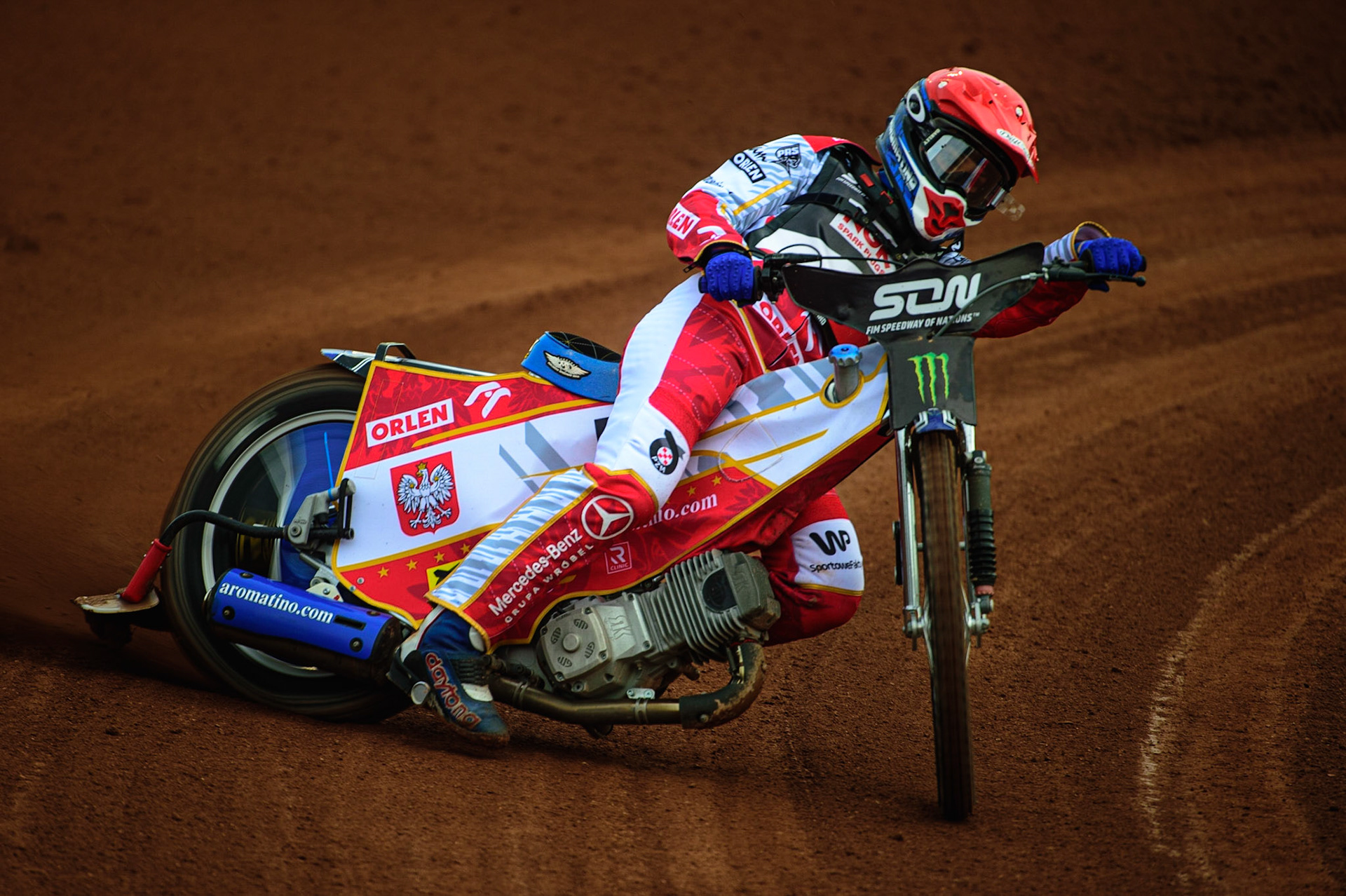 MANCHESTER, UK. OCT 16TH Jakub Miskowiak of Poland Practices during the Monster Energy FIM Speedway of Nations at the National Speedway Stadium, Manchester on Saturday  16th October 2021. (Credit: Ian Charles | MI News)