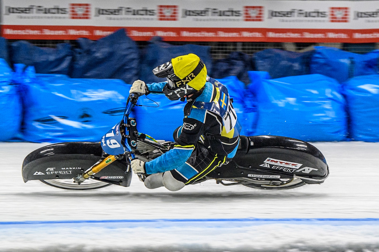 \during the Ice Speedway Gladiators World Championship Final 1 at Max-Aicher-Arena, Inzell on Saturday 15th March 2025. (Photo: Ian Charles | MI News)719\ in action