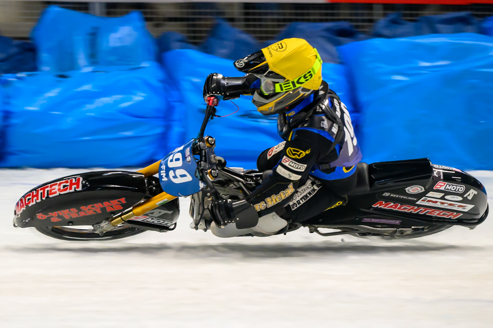 Martin Haarahiltunen (199) of Sweden  in action during the Ice Speedway Gladiators World Championship Final 2 at Max-Aicher-Arena, Inzell on Sunday 15th March 2026. (Photo: Ian Charles | MI News)