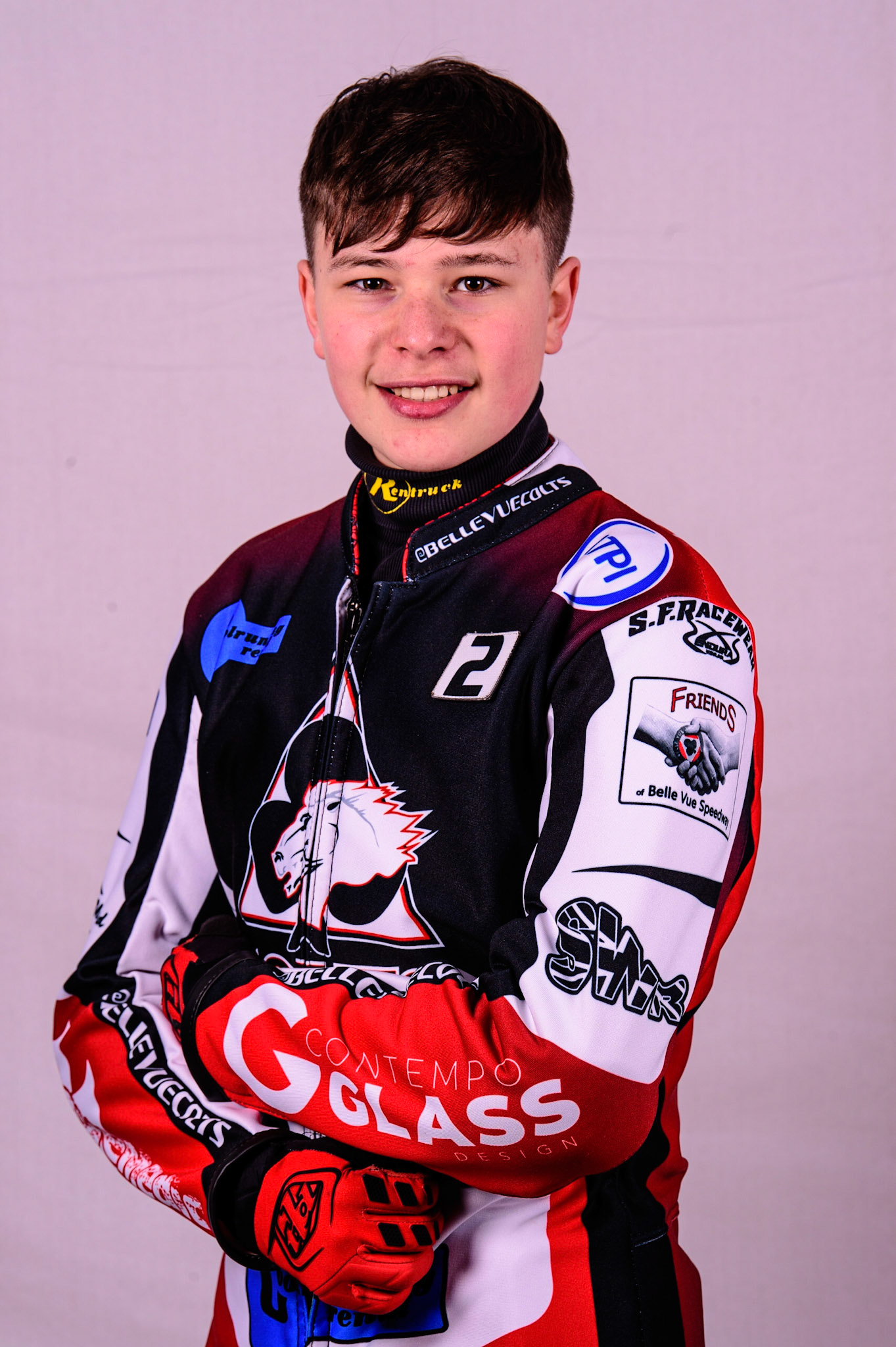 MANCHESTER, UK. MAR 14TH Sam McGurk - Belle Vue 'Cool Running' Colts during the Belle Vue Speedway Media Day at the National Speedway Stadium, Manchester on Monday 14th March 2022. (Credit: Ian Charles | MI News)