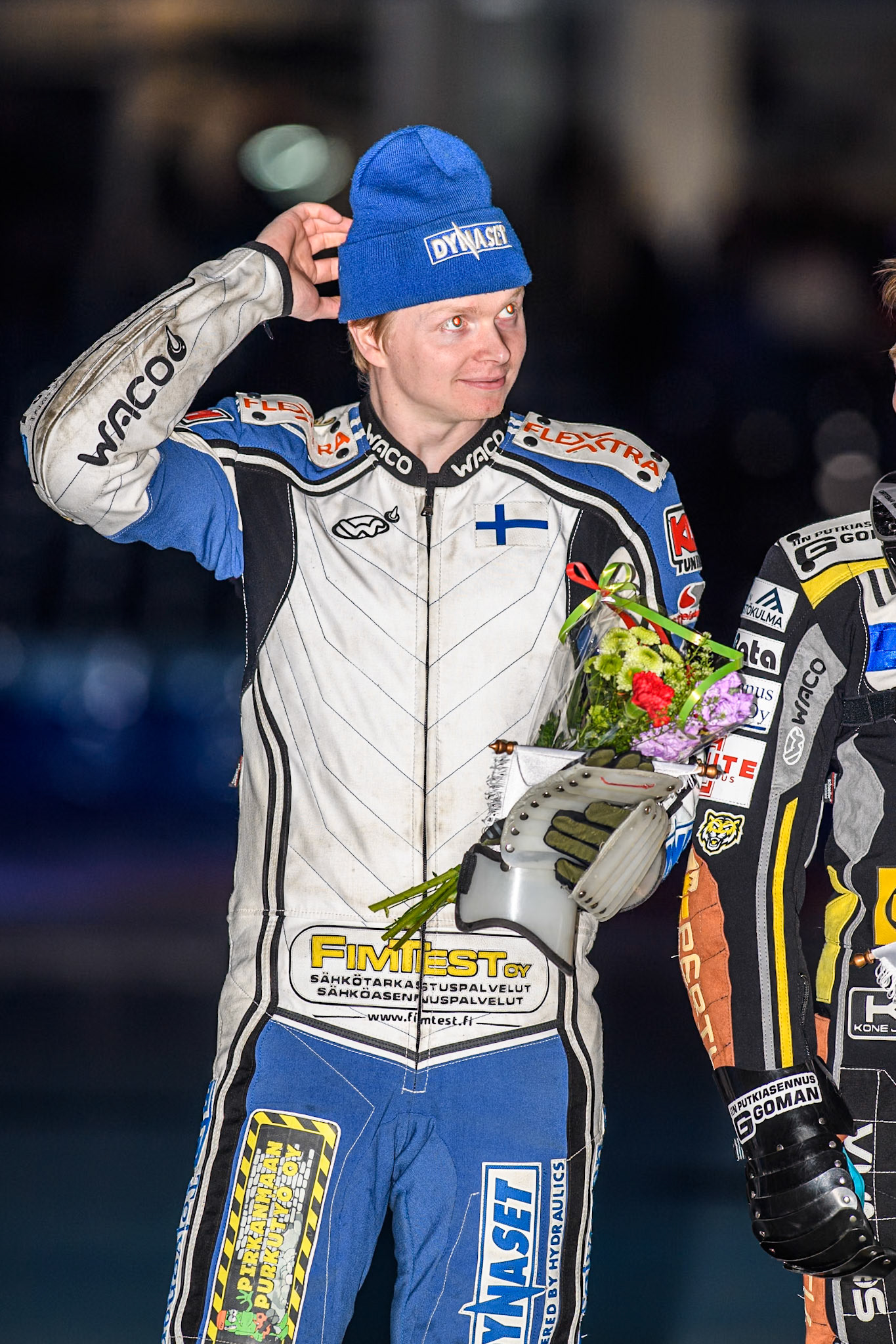 Max Koivula (24) of Finland during the FIM Ice Speedway Gladiators World Championship, Final 3 at the Ice Stadium, Thialf, Heerenveen on Saturday 5th April 2025. (Photo: Ian Charles | MI News)