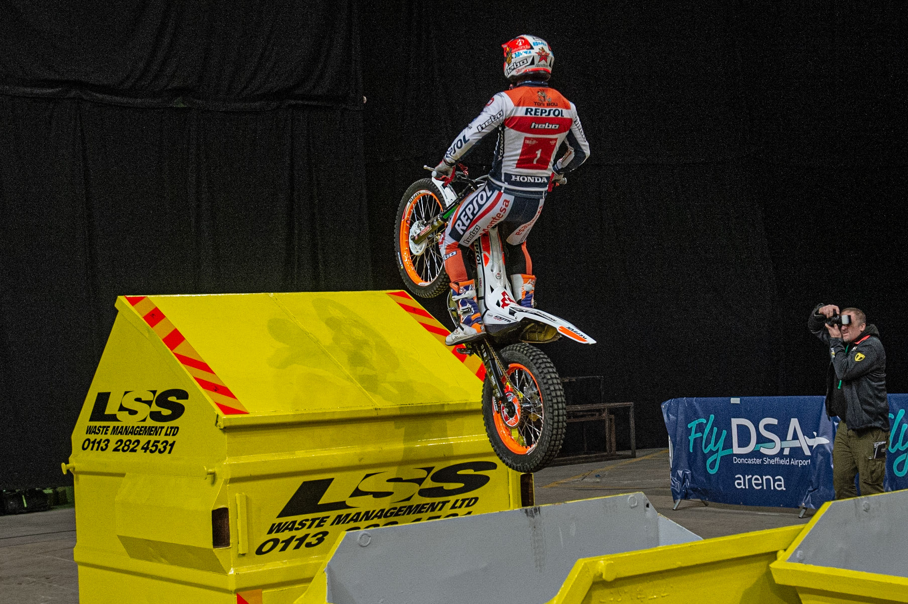 SHEFFIELD, ENGLAND  - DECEMBER 28TH  Tony Bou, Spain (Montessa) on Section 6, The Skips,  during the 25th Anniversary Sheffield Indoor Trial at the FlyDSA Arena, Sheffield on Saturday 28th December 2019. (Credit: Ian Charles | MI News)