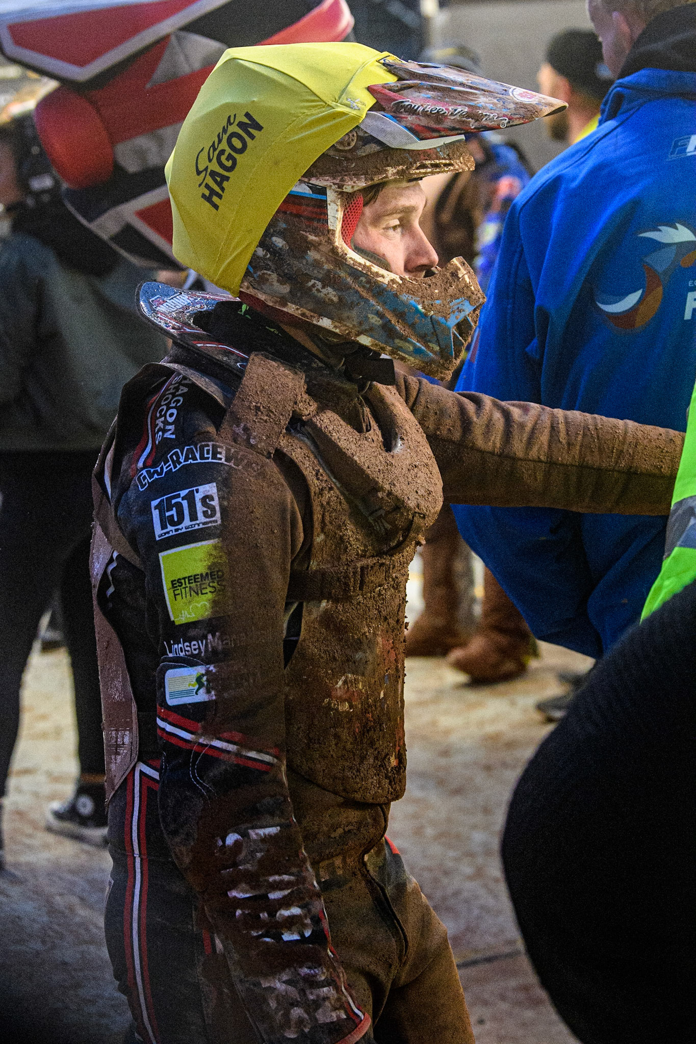 Sam Hagon watches the TV Monitor before his next heat during the Sports Insure British Speedway Final at the National Speedway Stadium, Manchester on Monday 14th August 2023. (Photo: Ian Charles | MI News)