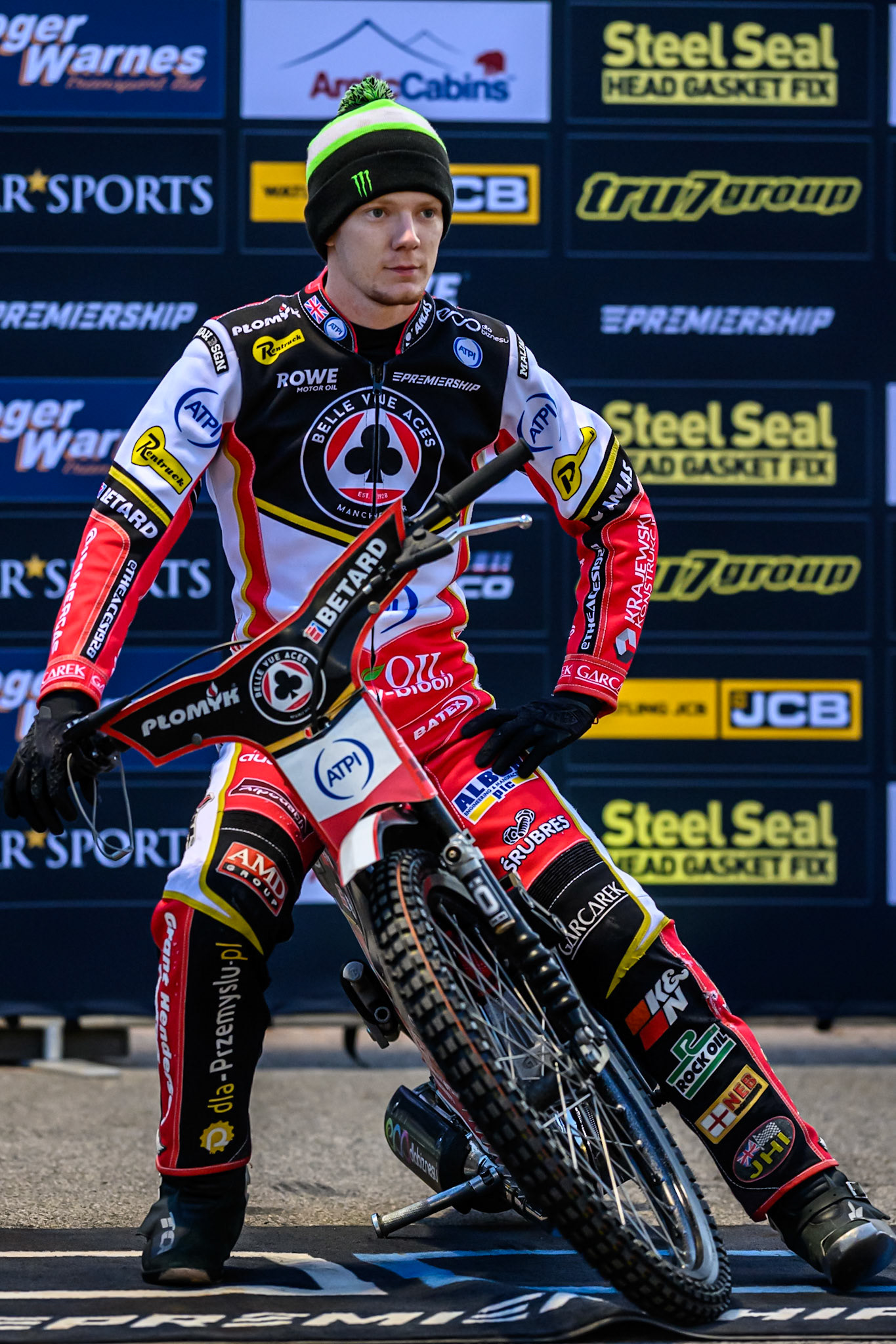Dan Bewley of Belle Vue Aces during the Rowe Motor Oil Premiership Play Off Semi Final 1 (1st Leg)  between Belle Vue Aces and Ipswich Witches at the National Speedway Stadium, Manchester on Monday 8th September 2025. (Photo: Ian Charles | MI News)