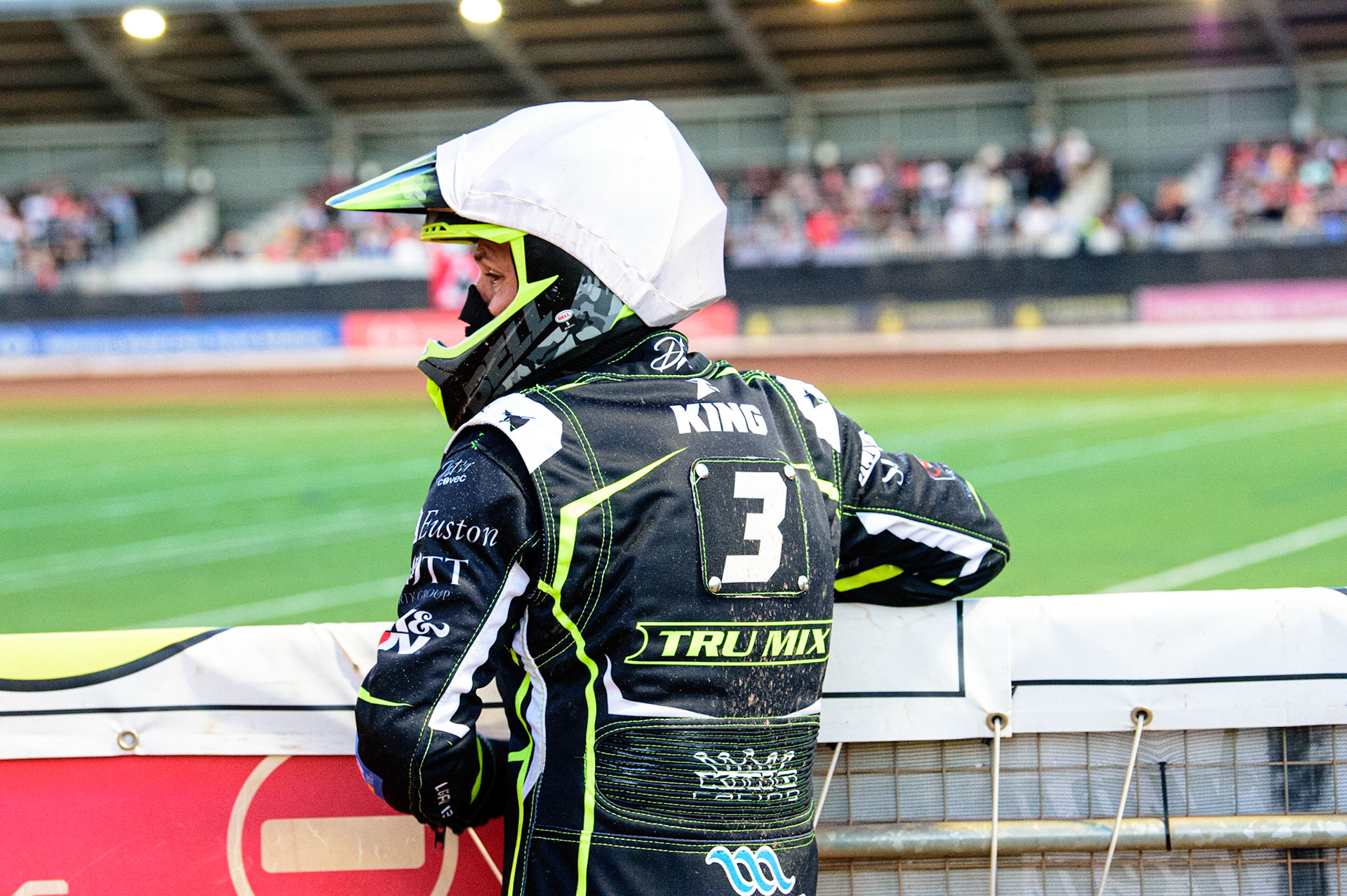Danny King watches the track prep during the SGB Premiership match between Belle Vue Aces and Ipswich Witches at the National Speedway Stadium, Manchester on Monday 8th August 2022. (Credit: Ian Charles | MI News)