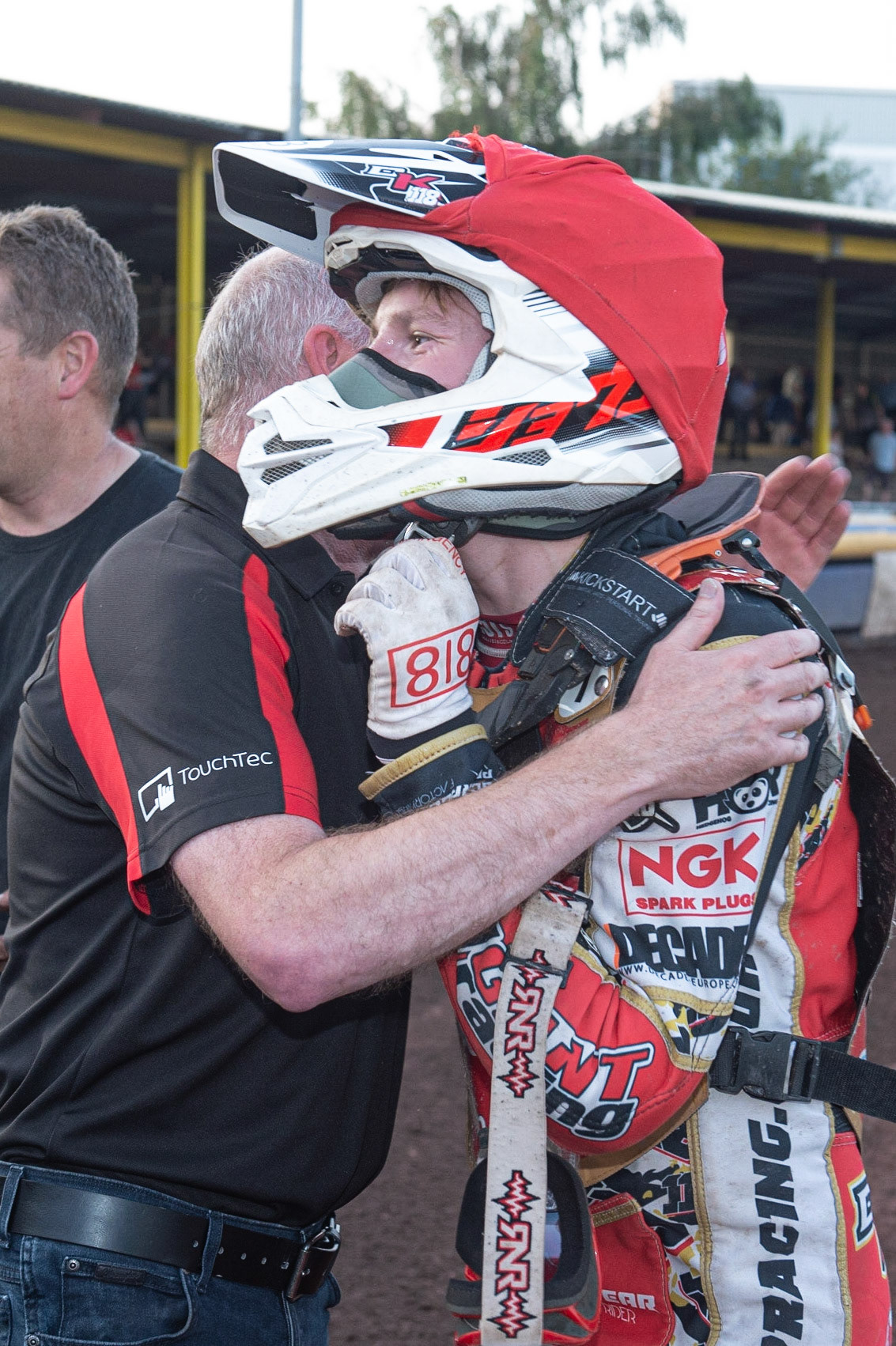 Photo by Ian Charles:

Drew Kemp  gets a celebratory hug from team manager Chris Hunt 


National League Best pairs Championship, Owlerton Stadium, Sheffield, 25 August 2019