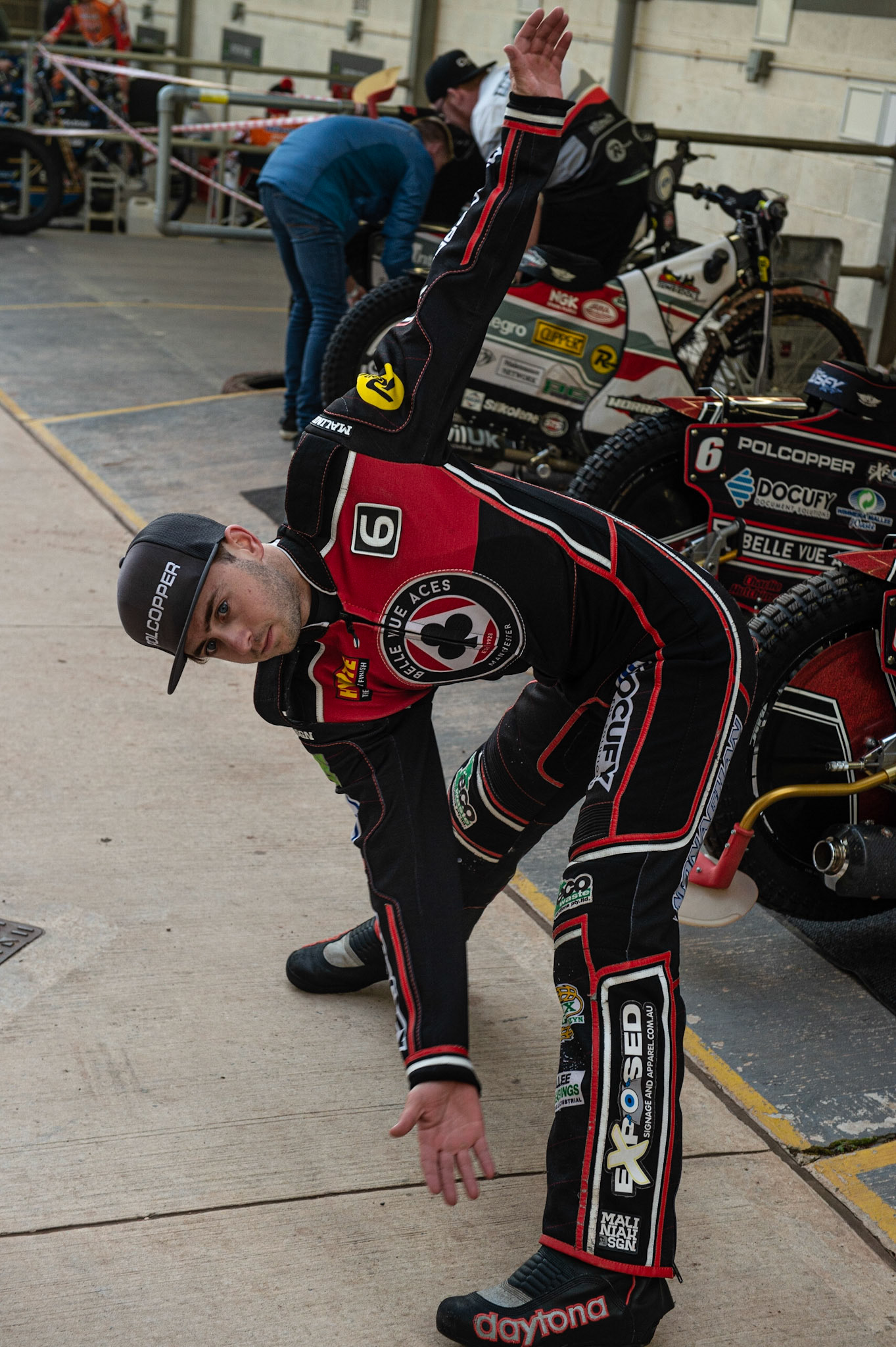Photo by Ian Charles

Jaimon Lidsey  warms up


Belle Vue Aces v Swindon Robins, British Speedway Premiership, Belle Vue National Speedway Stadium, Manchester, Monday 12  August  2019