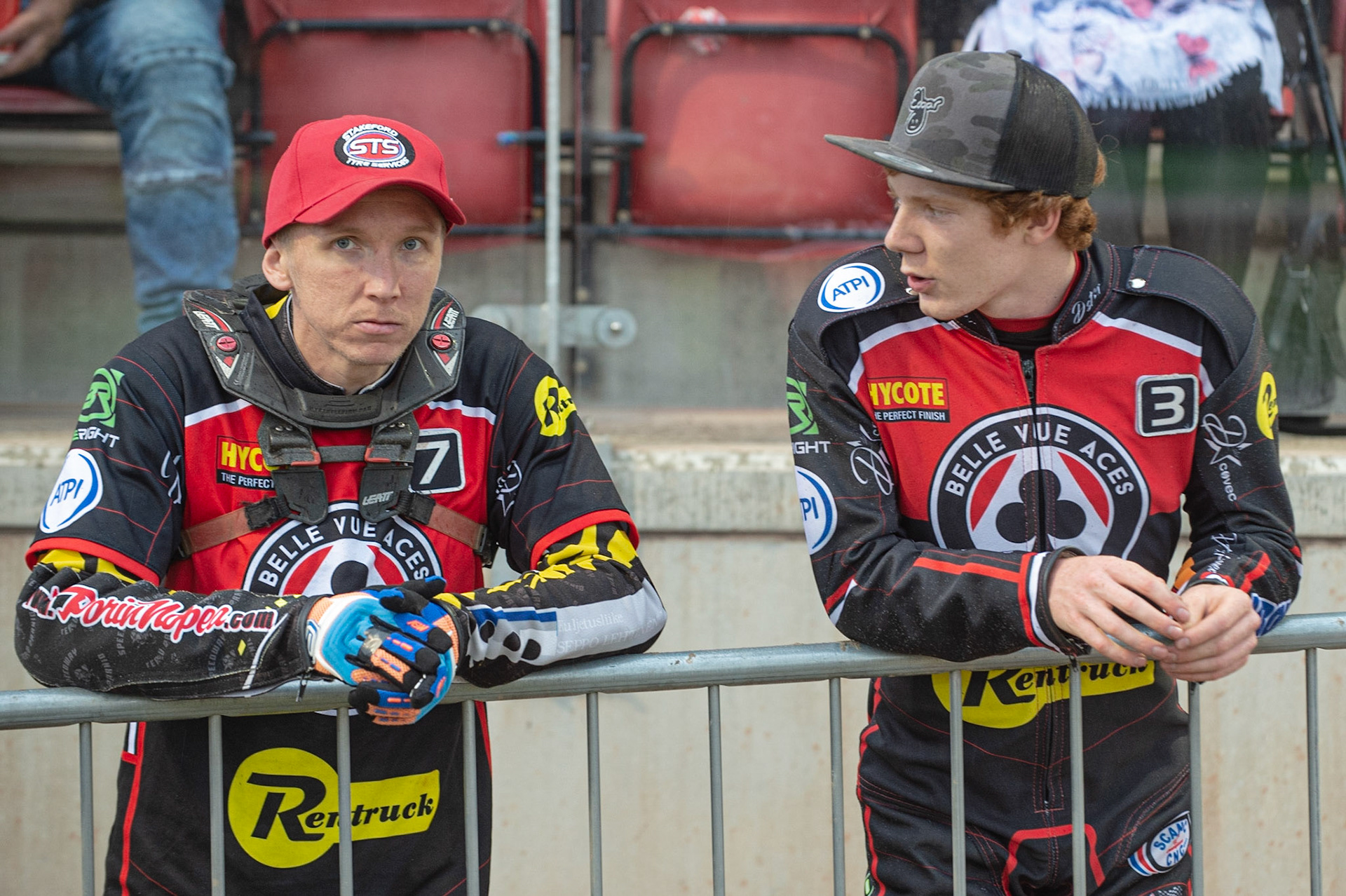 Photo by Ian Charles

Dan Bewley  (right) chats with new team mate Tero Aarnio 


Belle Vue Aces v Ipswich Witches, British Speedway Premiership, Belle Vue National Speedway Stadium, Manchester, Monday 8  July  2019