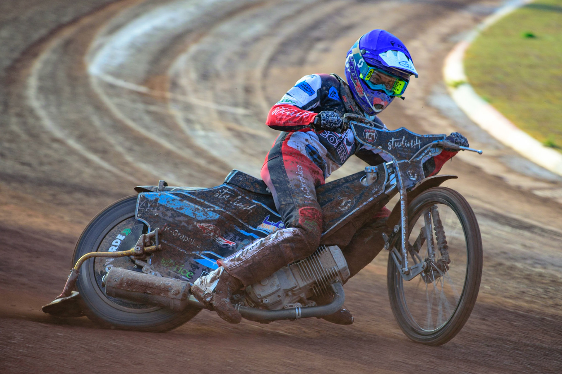MANCHESTER, UK. MAY 27TH Freddy Hodder  in action  for Belle Vue Cool Running Colts  during the National Development League match between Belle Vue Colts and Armadale Devils at the National Speedway Stadium, Manchester on Friday 27th May 2022. (Credit: Ian Charles | MI News)