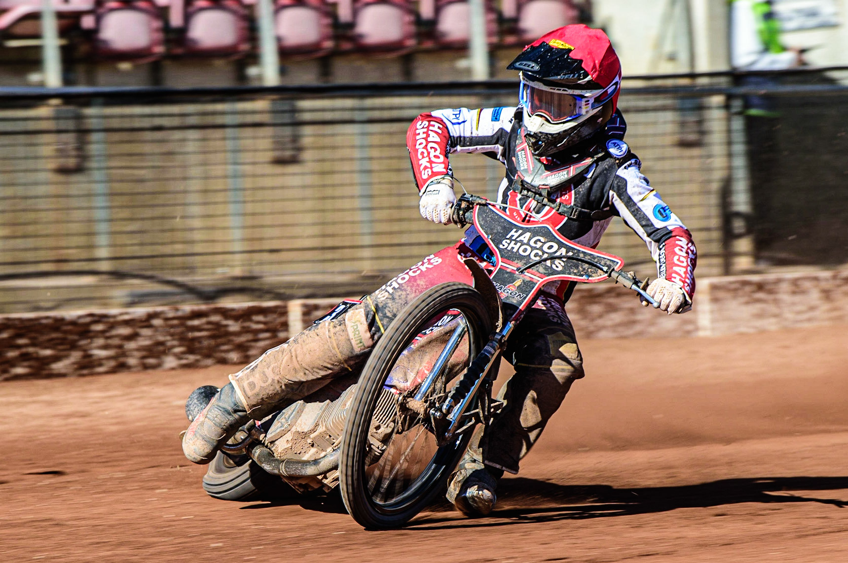 Sam Hagon  in action  for Belle Vue ‘Cool Running’ Colts  during the National Development League match between Belle Vue Colts and Berwick Bullets at the National Speedway Stadium, Manchester on Friday 7th April 2023. (Photo: Ian Charles | MI News)