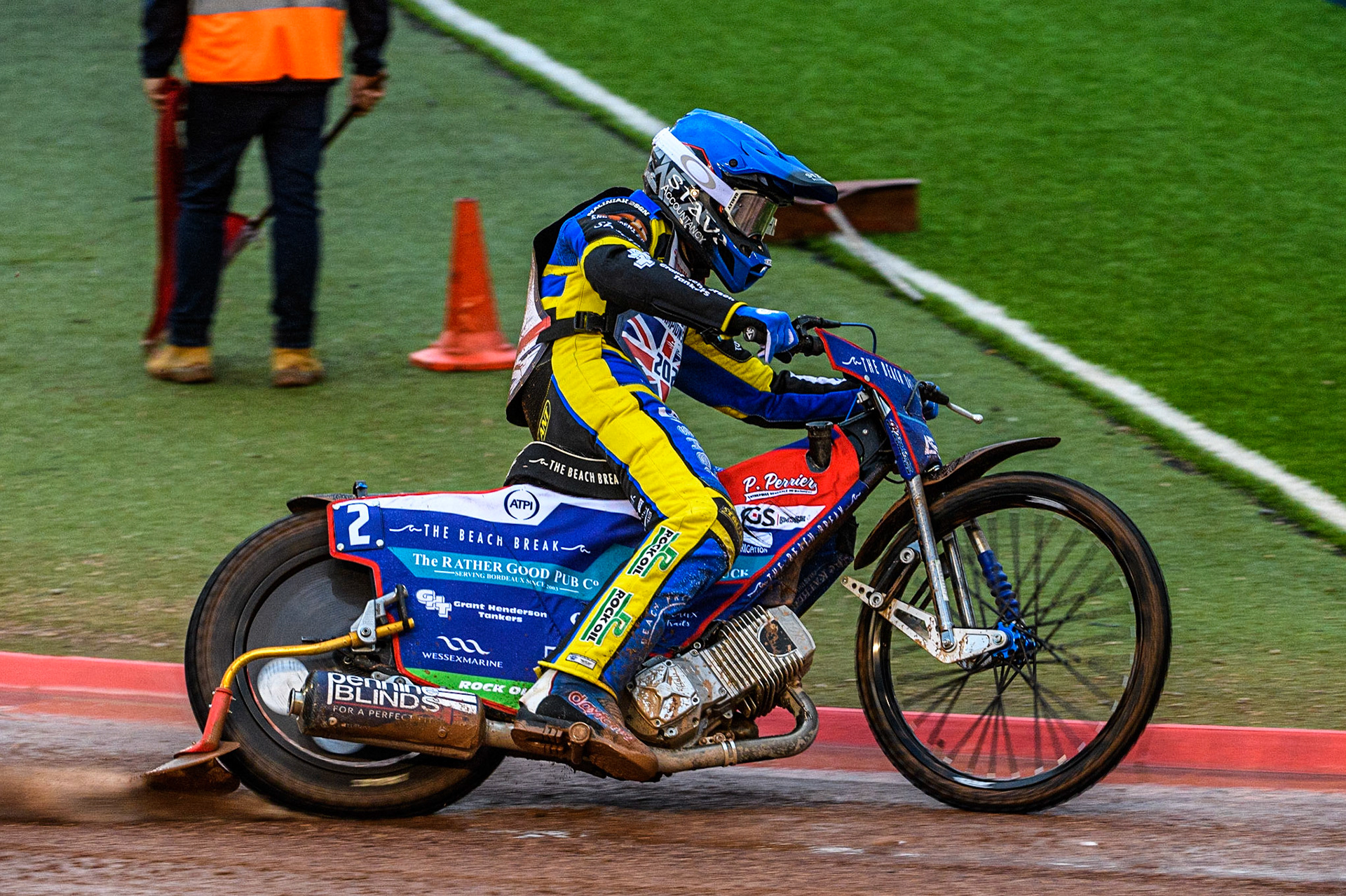 Adam Ellis in action  during the Sports Insure British Speedway Final at the National Speedway Stadium, Manchester on Monday 14th August 2023. (Photo: Ian Charles | MI News)