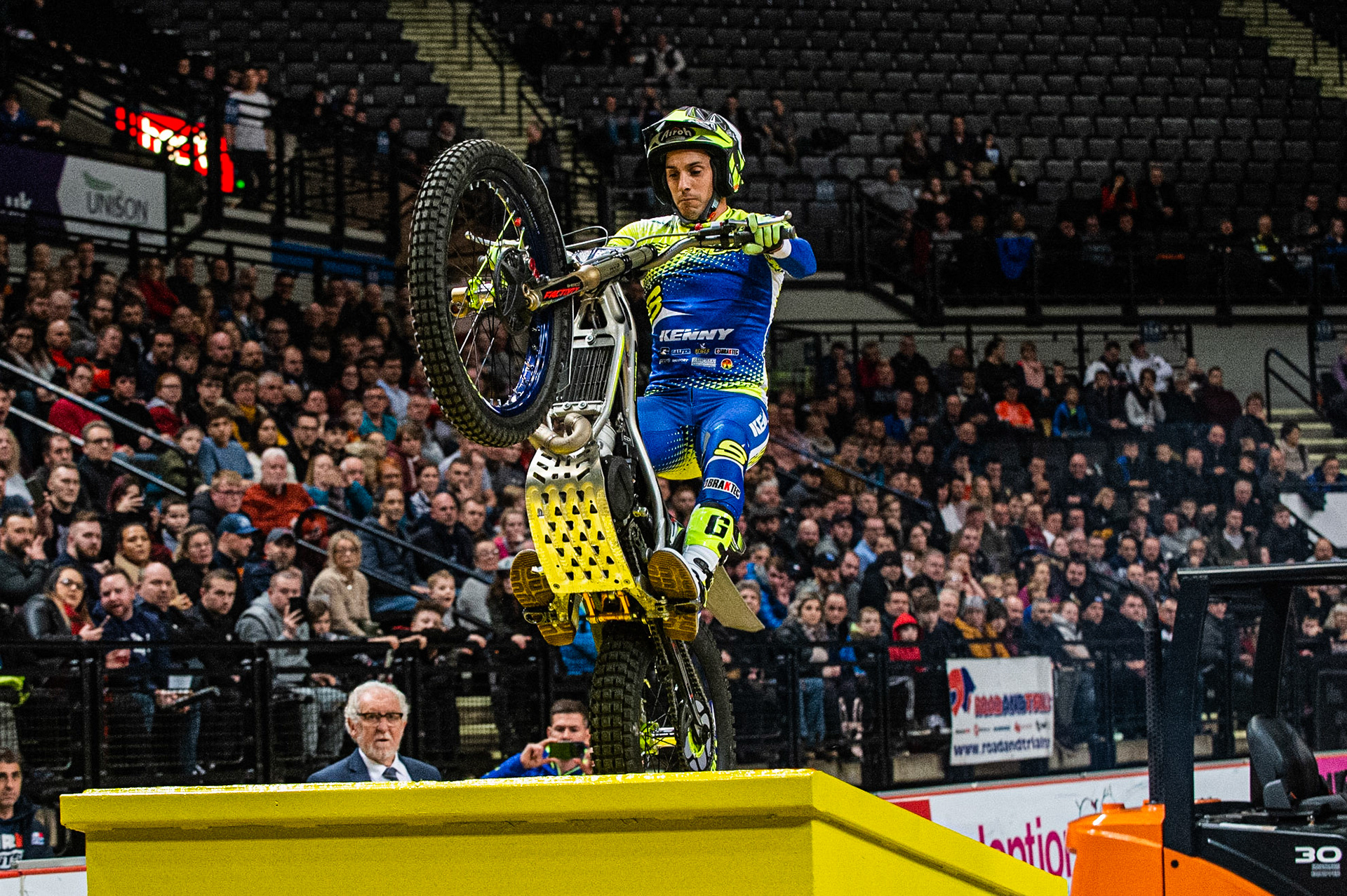 SHEFFIELD, ENGLAND  - DECEMBER 28TH  Jeroni Fajardo, Spain (Sherco) on Section 6  during the 25th Anniversary Sheffield Indoor Trial at the FlyDSA Arena, Sheffield on Saturday 28th December 2019. (Credit: Ian Charles | MI News)