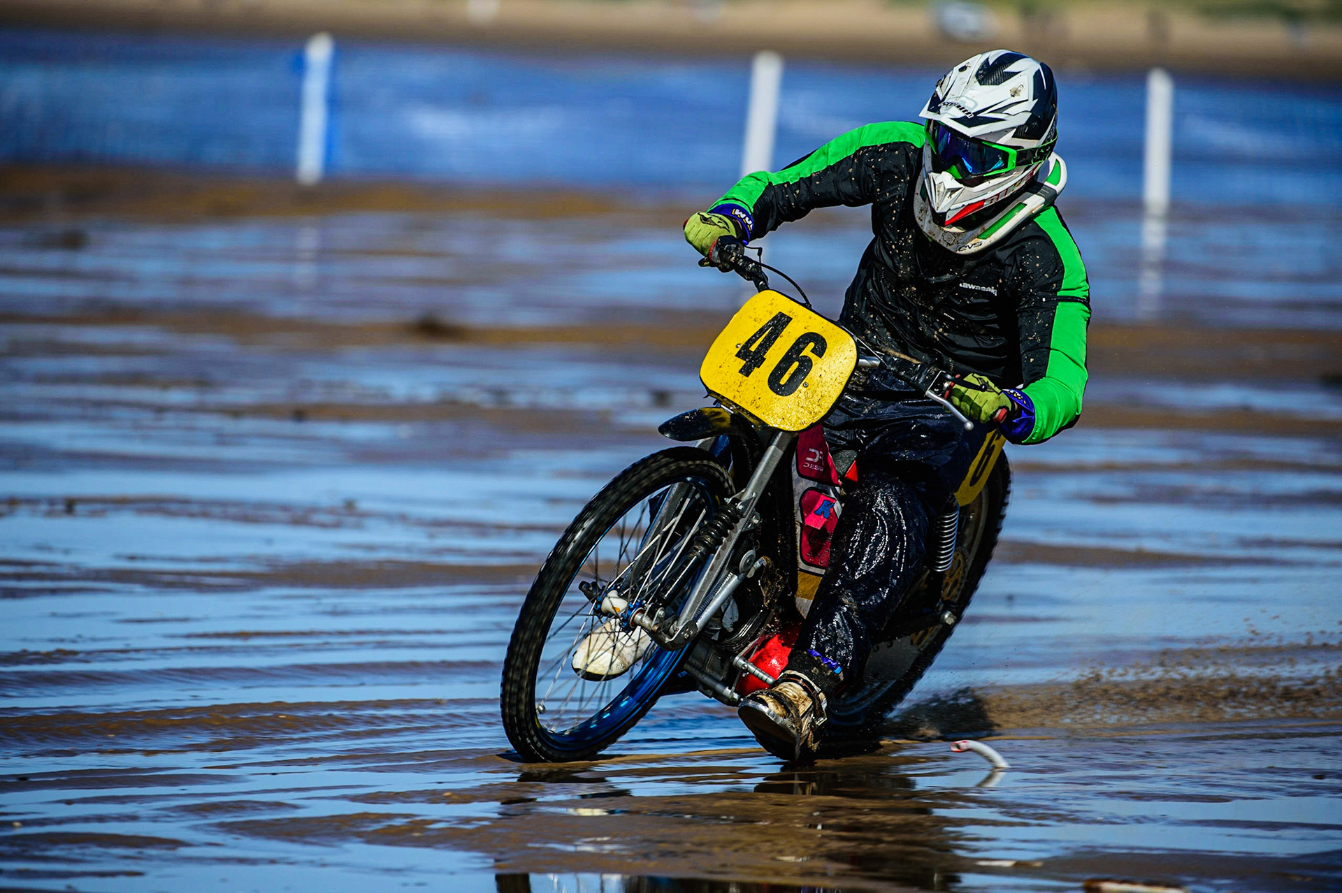 Sam Hall (46) in action during the Fylde ACU British Sand Racing Masters Championship on  Sunday 2nd October 2022. (Credit: Ian Charles | MI News)