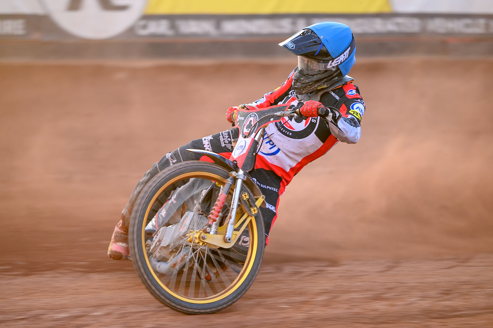 Norick Blödorn of Belle Vue Aces in action during the Rowe Motor Oil Premiership match between Belle Vue Aces and Ipswich Witches at the National Speedway Stadium, Manchester on Saturday 20th June 2026. (Photo: Ian Charles | MI News)