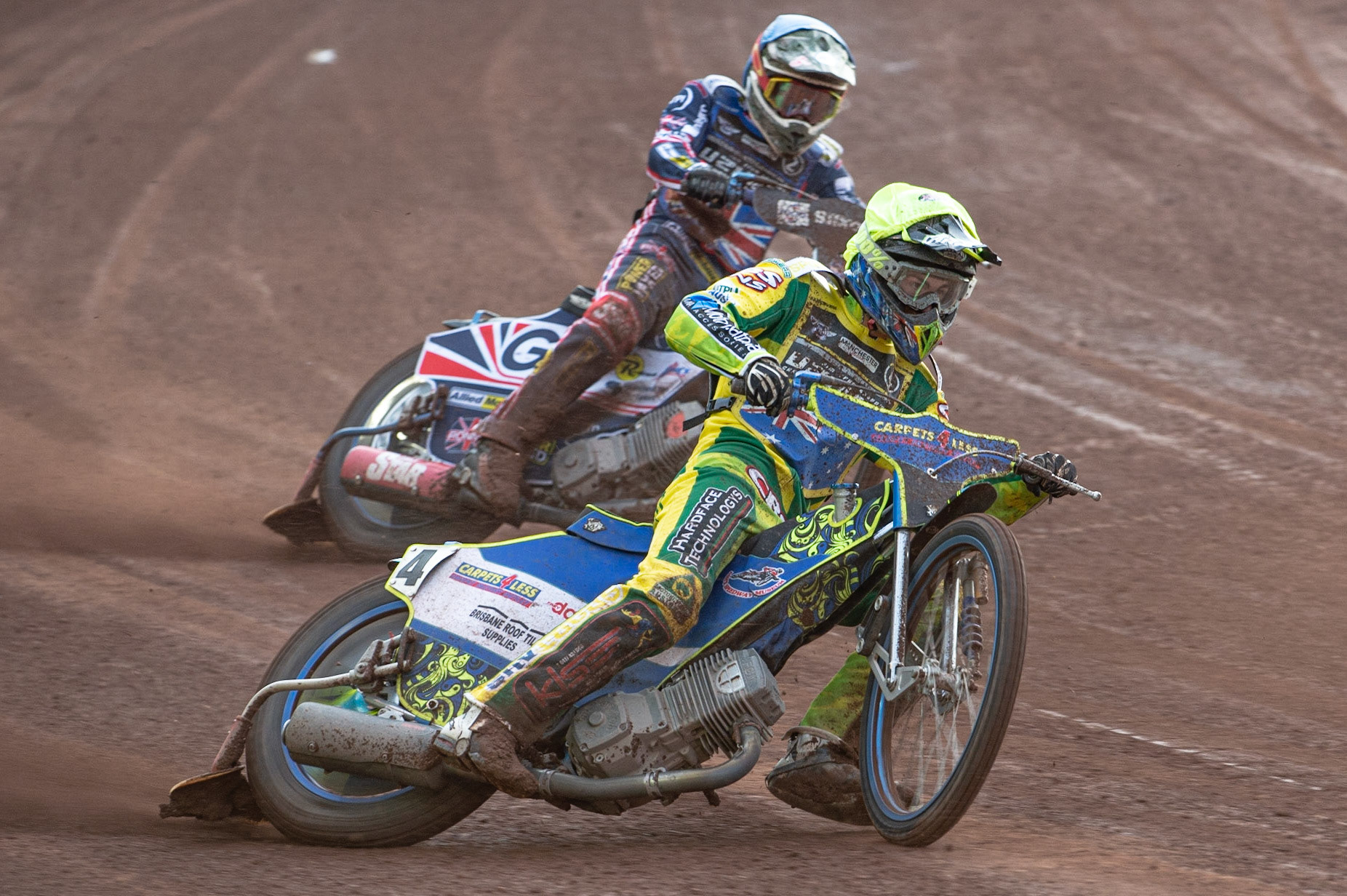 Photo: Ian Charles

Kye Thomson (Yellow) leads Dan Bewley (Blue)

FIM Team Speedway U-21 World Championship, National Speedway Stadium, Manchester Friday 12 July  2019