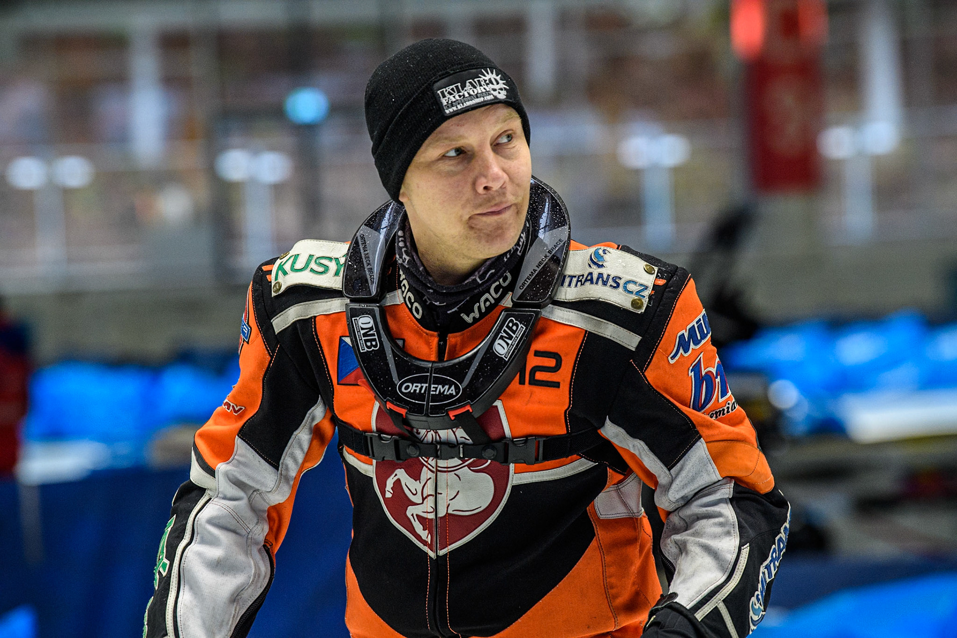 Lukas Hutla (212) of the Czech Republic during practice for  the Ice Speedway Gladiators World Championship Finals 1 &amp; 2 at Max-Aicher-Arena, Inzell on Friday 14th March 2025. (Photo: Ian Charles | MI News)