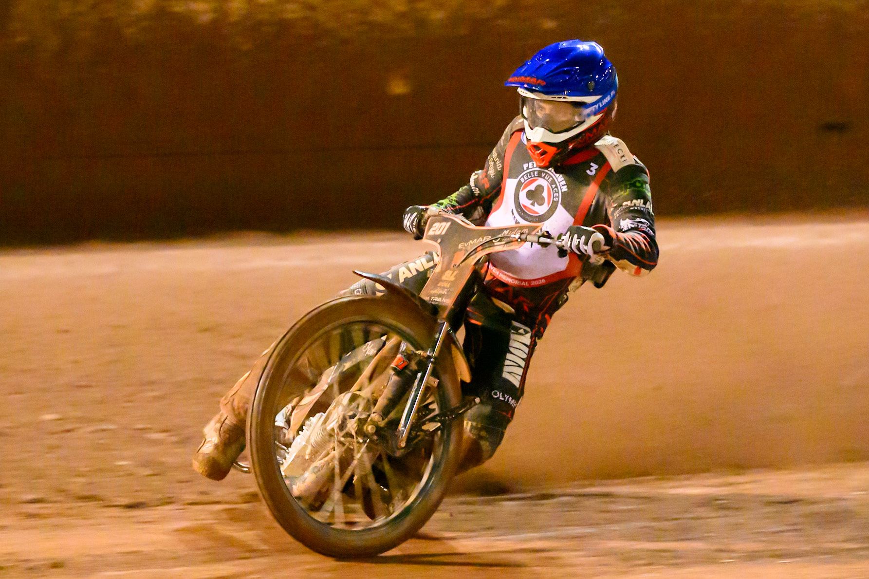 Jan Kvech in action during the Peter Craven Memorial Trophy at the National Speedway Stadium, Manchester, on Monday 16th March 2026. (Photo: Ian Charles | MI News)
