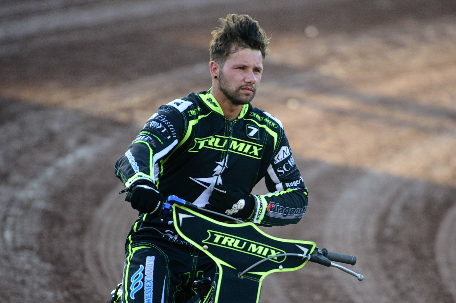 Danyon Hume  on the pre match parade during the SGB Premiership match between Belle Vue Aces and Ipswich Witches at the National Speedway Stadium, Manchester on Monday 8th August 2022. (Credit: Ian Charles | MI News)