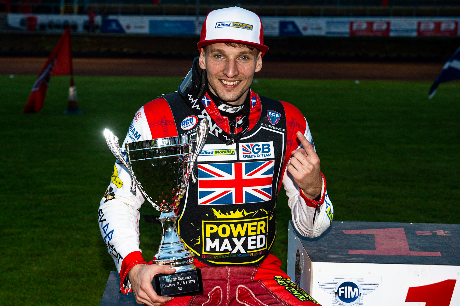 Photo by Ian Charles:

Craig Cook - Meeting winner

FIM Speedway Grand Prix World Championship - Qualifying Round 1, Peugeot Ashfield Stadium, Glasgow, 8 June 2019