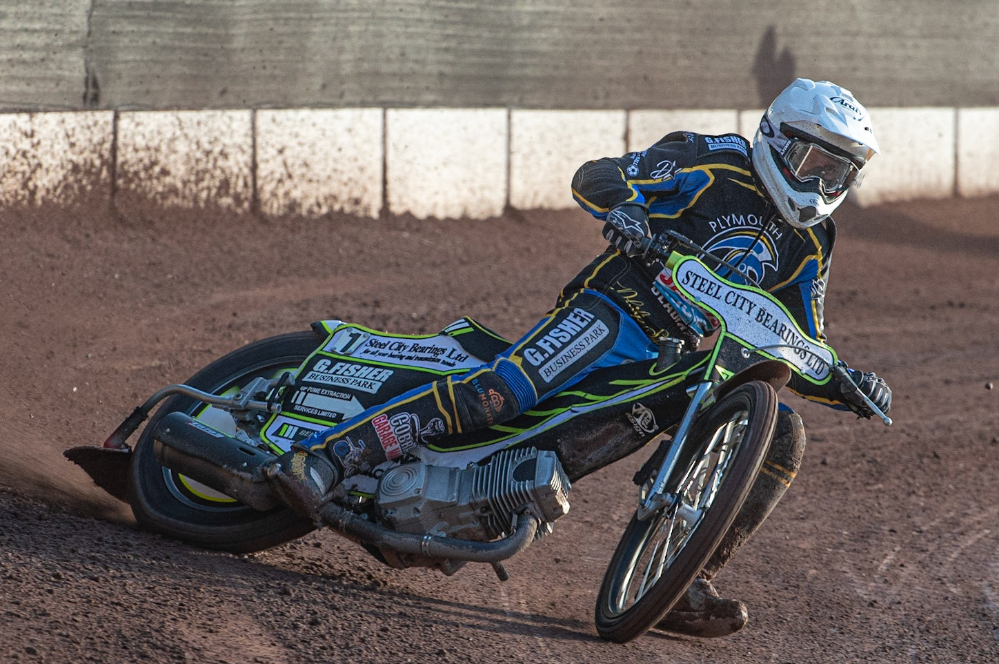 Photo: Ian Charles

Ben Wilson  in action 

Belle Vue Colts v Plymouth Gladiators National League, Belle Vue National Speedway Stadium, Manchester, Thursday 23  May  2019
