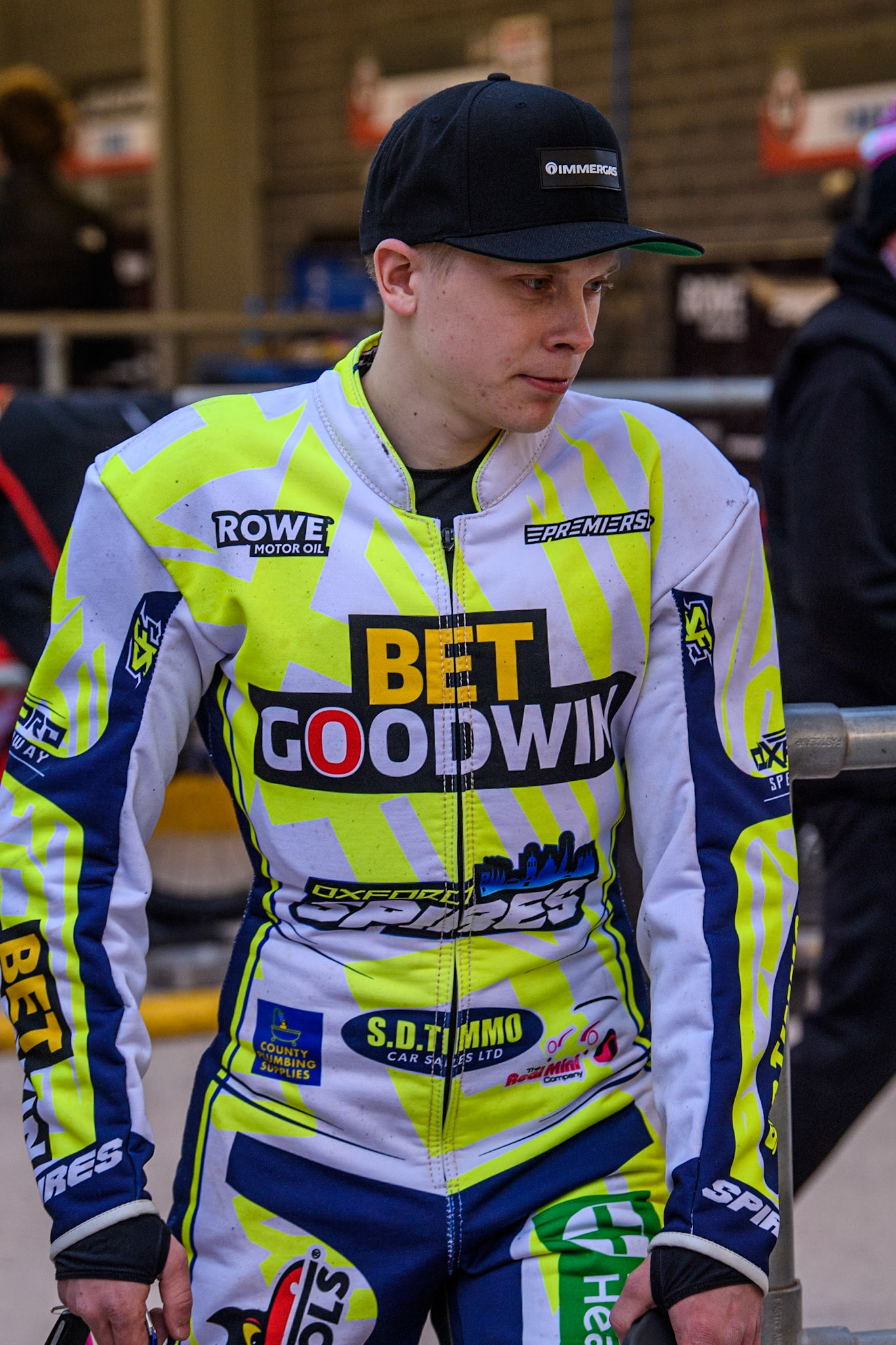 Oxford Spires' Francis Gusts during the Rowe Motor Oil Premiership match between Belle Vue Aces and Oxford Spires at the National Speedway Stadium, Manchester on Monday 14th April 2025. (Photo: Ian Charles | MI News)