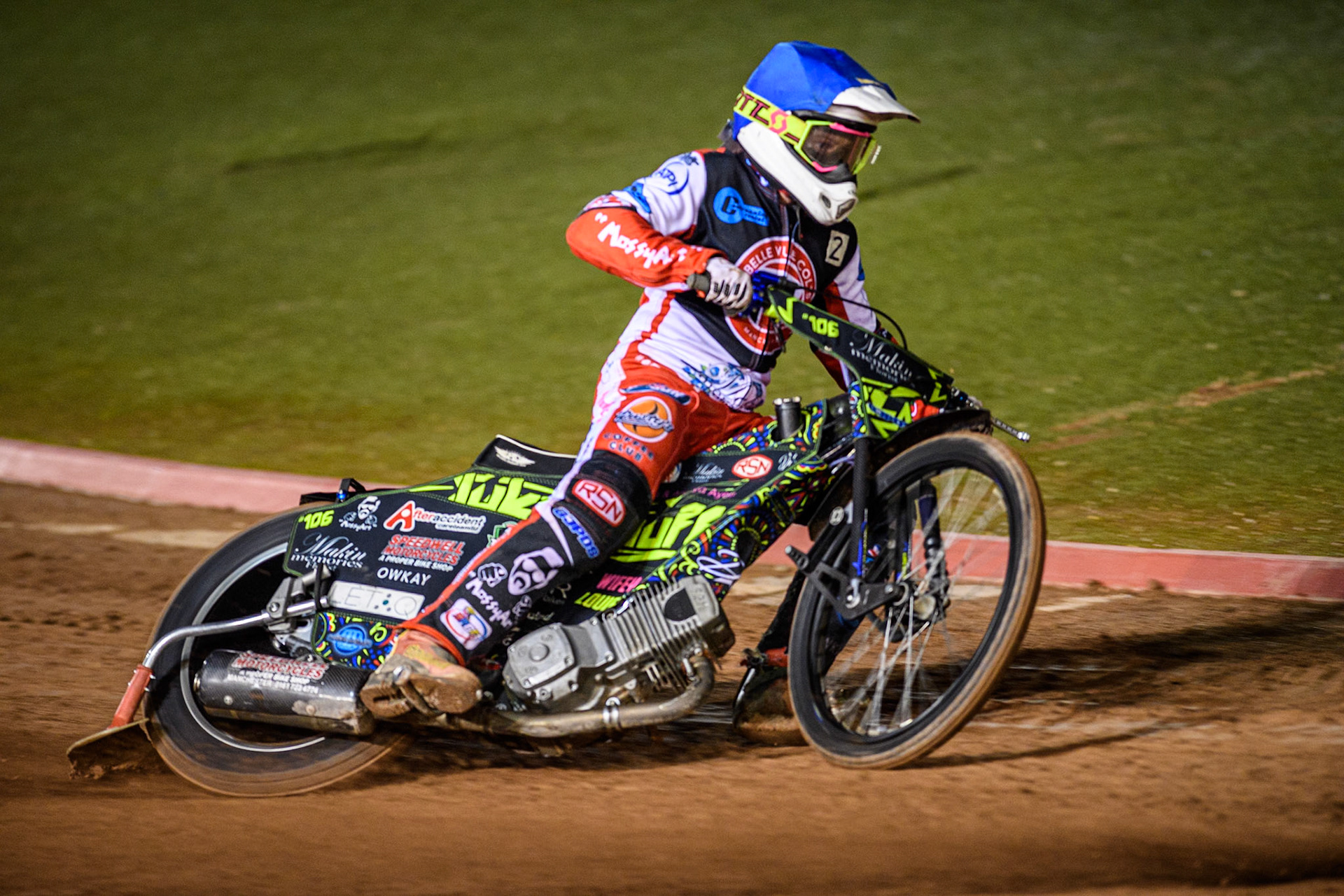 Belle Vue Colts' Luke Muff in action during the WSRA National Development League match between Belle Vue Colts and Sheffield Tiger Cubs at the National Speedway Stadium, Manchester on Monday 7th October 2024. (Photo: Ian Charles | MI News)