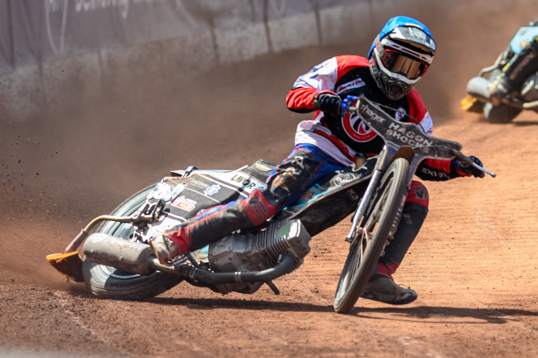 Harry Fletcher in action during the WSRA National Development League match between Belle Vue Colts and Middlesbrough Tigers at the National Speedway Stadium, Manchester on Sunday 10th August 2025. (Photo: Mark Fletcher | MI News)