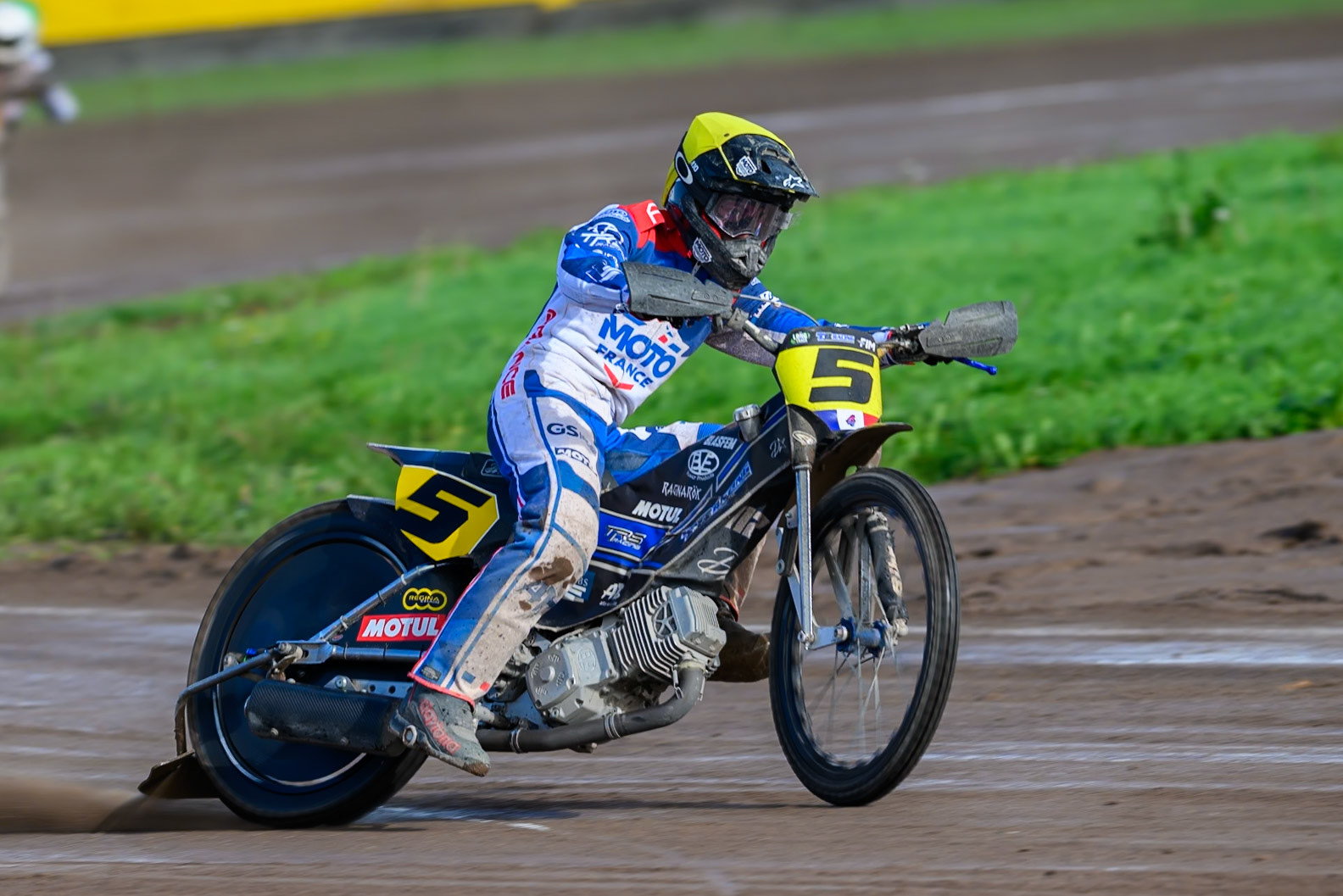 Tino Bouin (5) of France in action during the FIM Long Track of Nations 2026 at the Speed Centre Roden in the Netherlands on Sunday 20th September 2026. (Photo: Ian Charles | MI News)