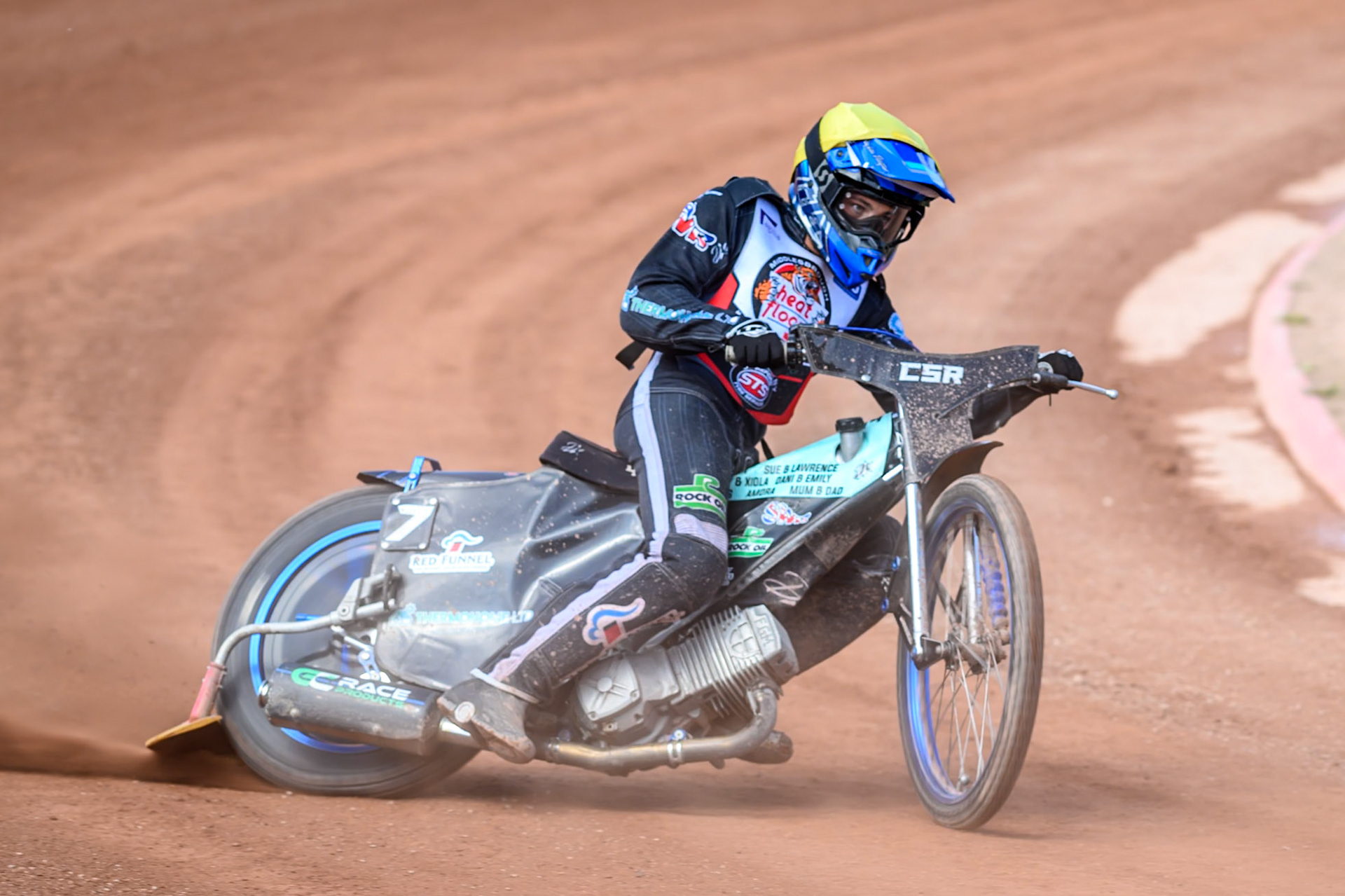 Charlie Southwick of Middlesborough Tigers  in action during the WSRA National Development League match between Belle Vue Colts and Middlesbrough Tigers at the National Speedway Stadium, Manchester on Sunday 10th August 2025. (Photo: Mark Fletcher | MI News)