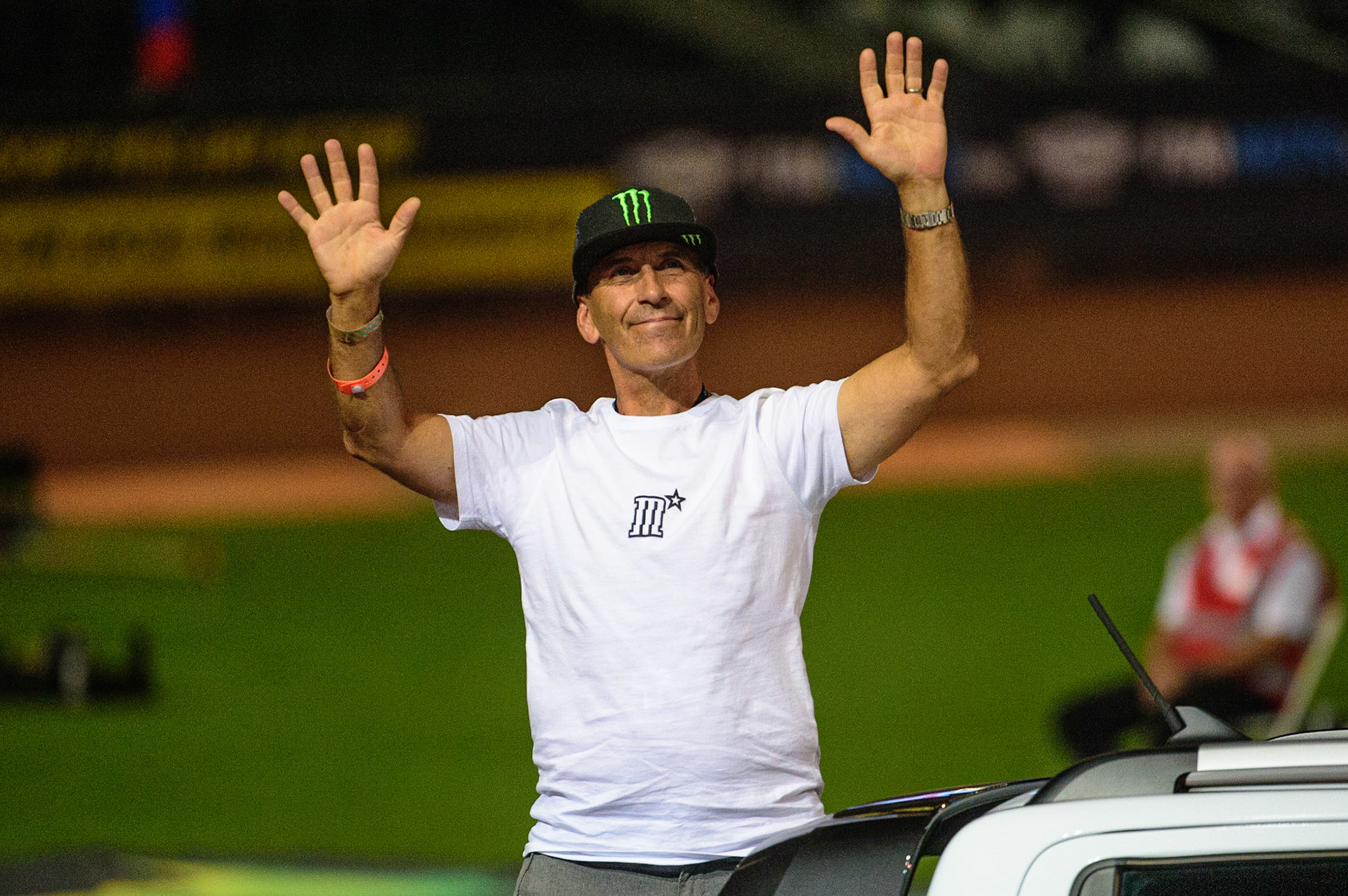 Greg Hancock during the parade of Cardiff Legends during the FIM  Speedway Grand Prix of Great Britain at the Principality Stadium, Cardiff on Saturday 13th August 2022. (Credit: Ian Charles | MI News