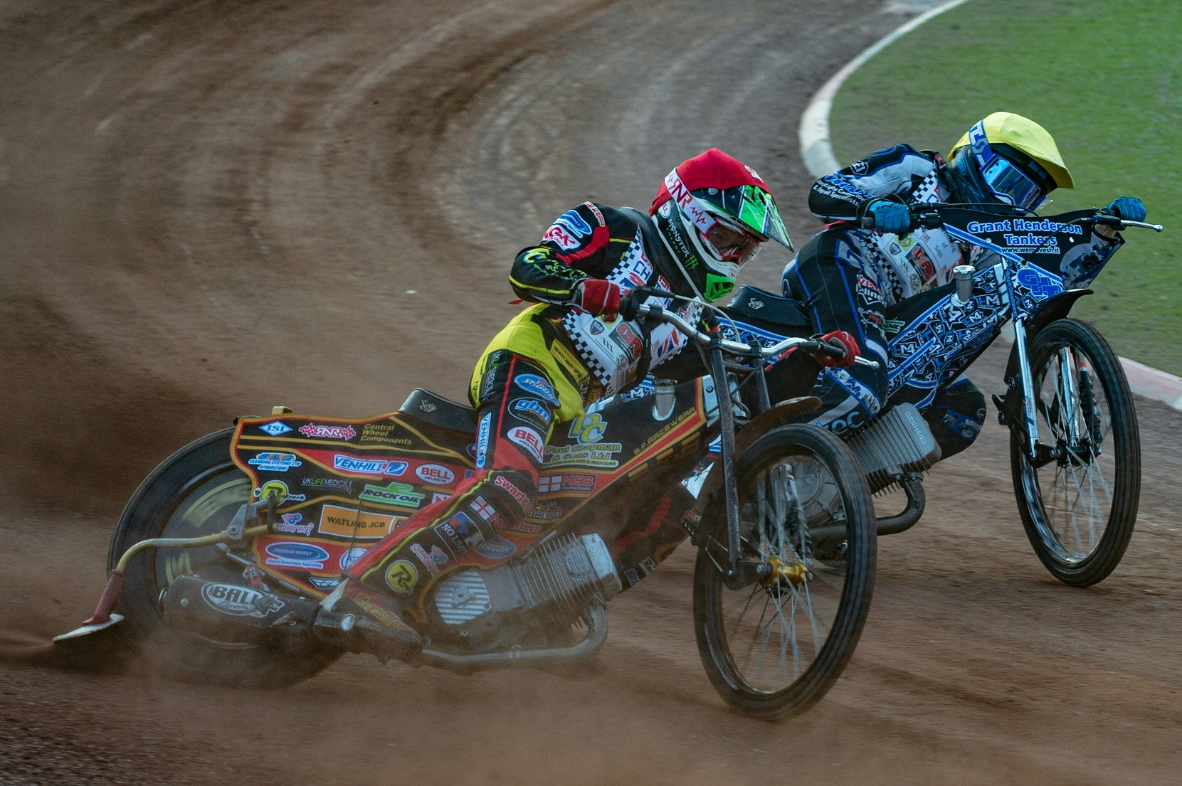 Photo: Ian Charles

Joe Thompson (Red) outside Harry McGurk (Yellow)

Summer Speed Saturday & British Youth Speedway Championship Round 5, National Speedway Stadium, Manchester, Saturday 22 June 2019