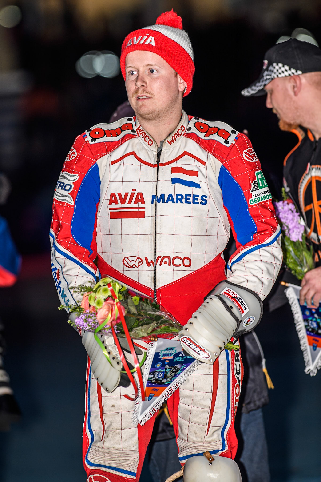 Wild Card Niek Schaap (16) of The Netherlands during the FIM Ice Speedway Gladiators World Championship, Final 3 at the Ice Stadium, Thialf, Heerenveen on Saturday 5th April 2025. (Photo: Ian Charles | MI News)